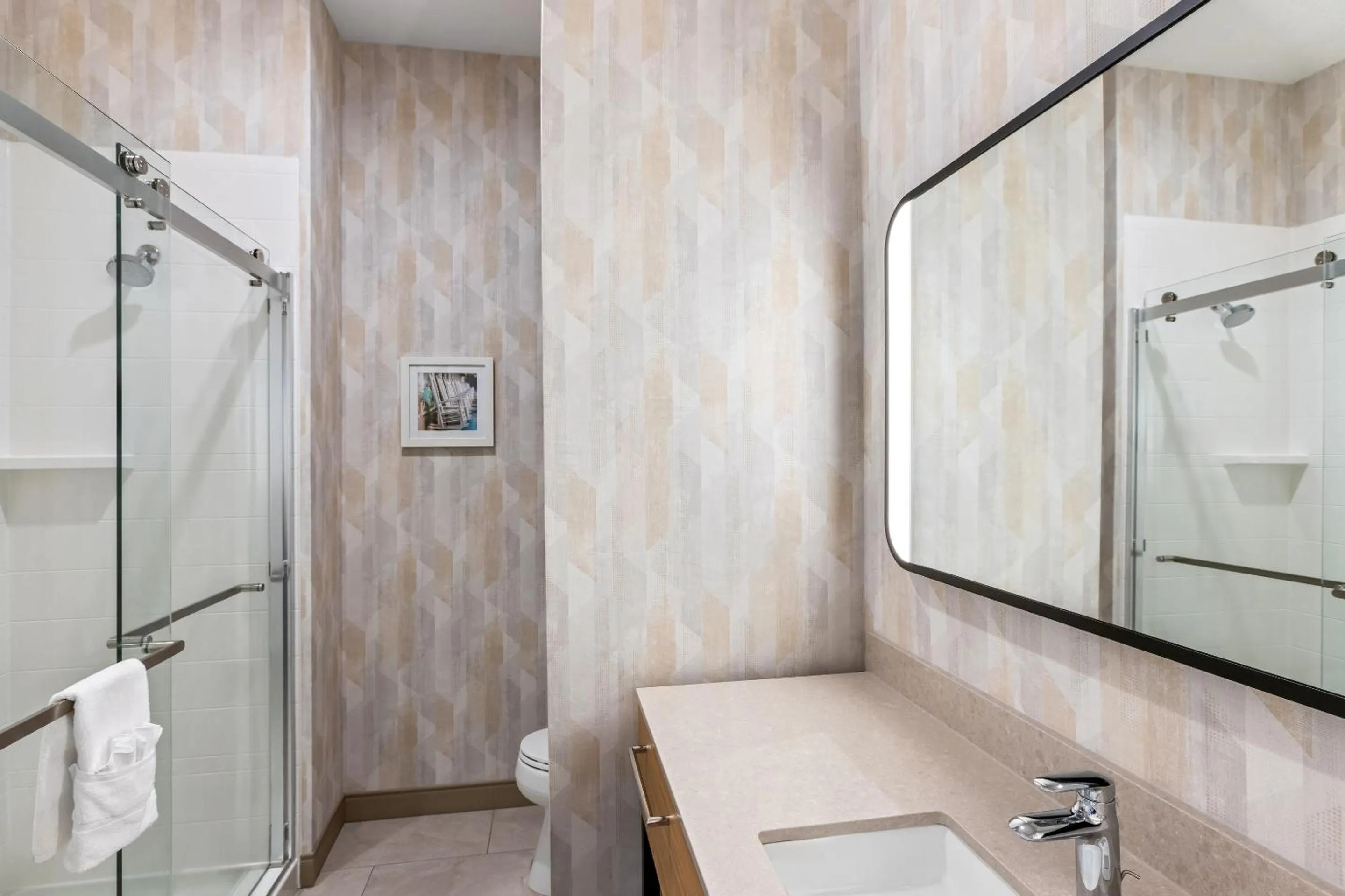 Bathroom in Hampton Inn St Ignace Lakefront Mackinac