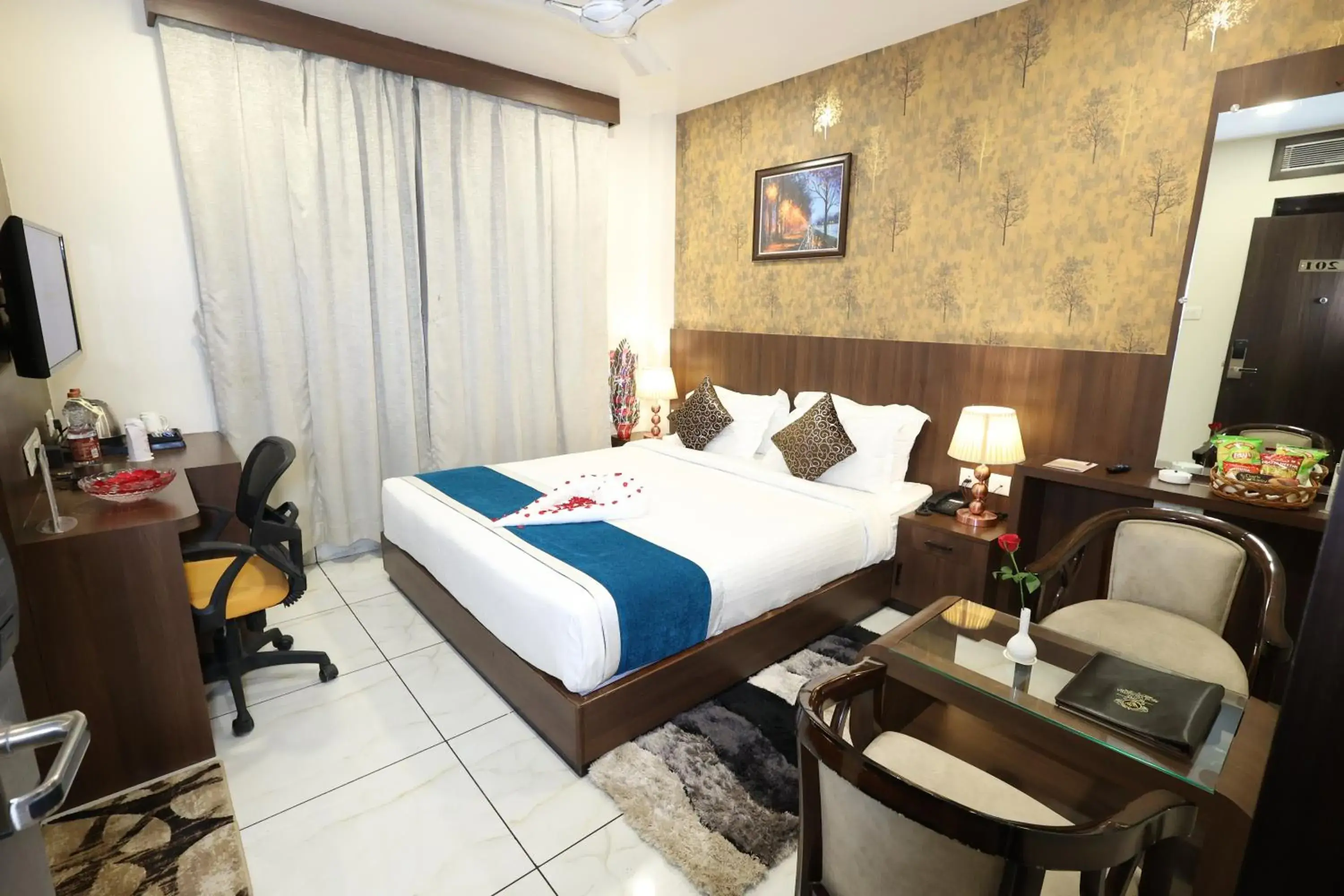 Bed in Hotel Sidh Vedantha Bed in Hotel Sidh Vedantha