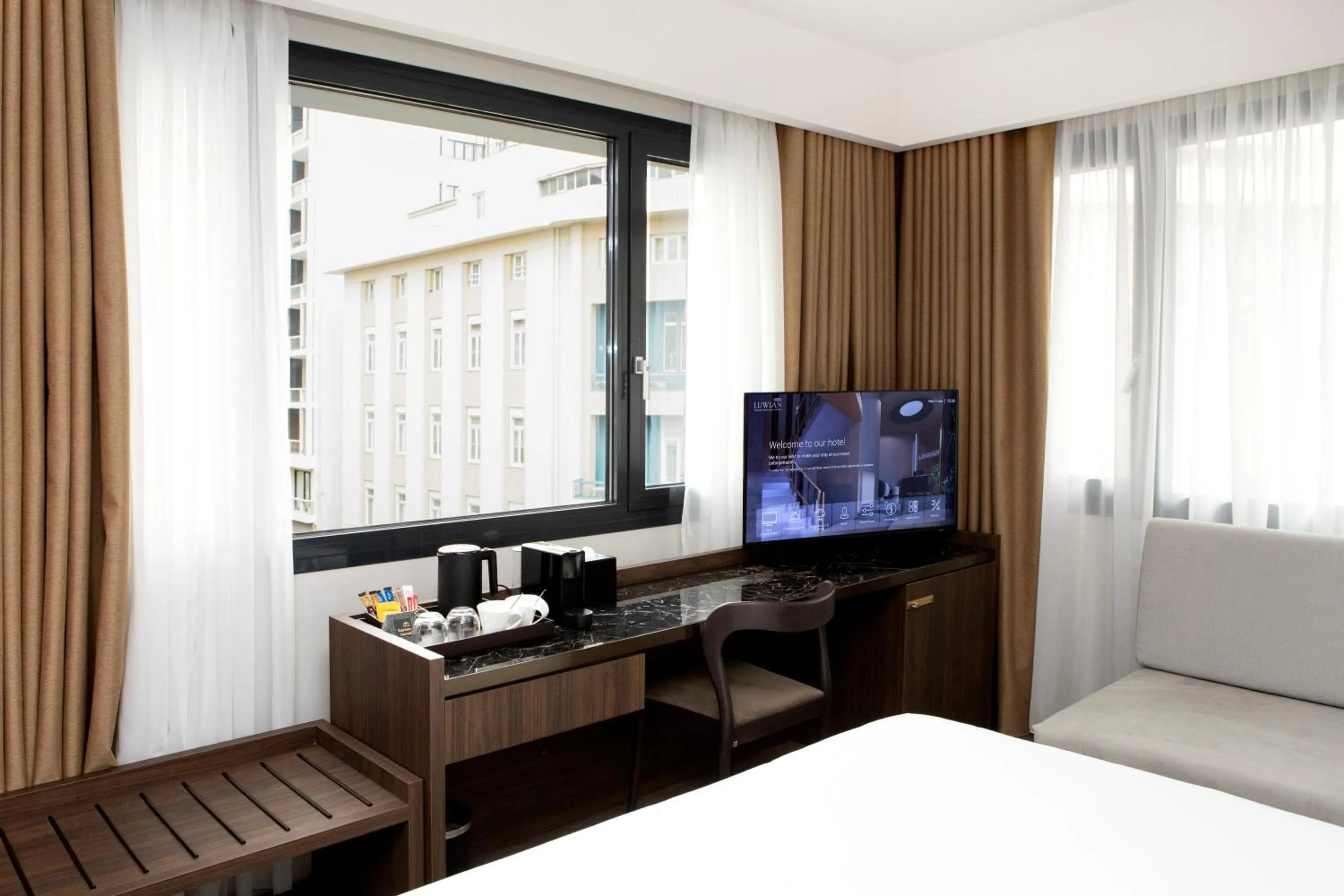 View (from property/room), Bed in Luwian Athens Boutique Hotel