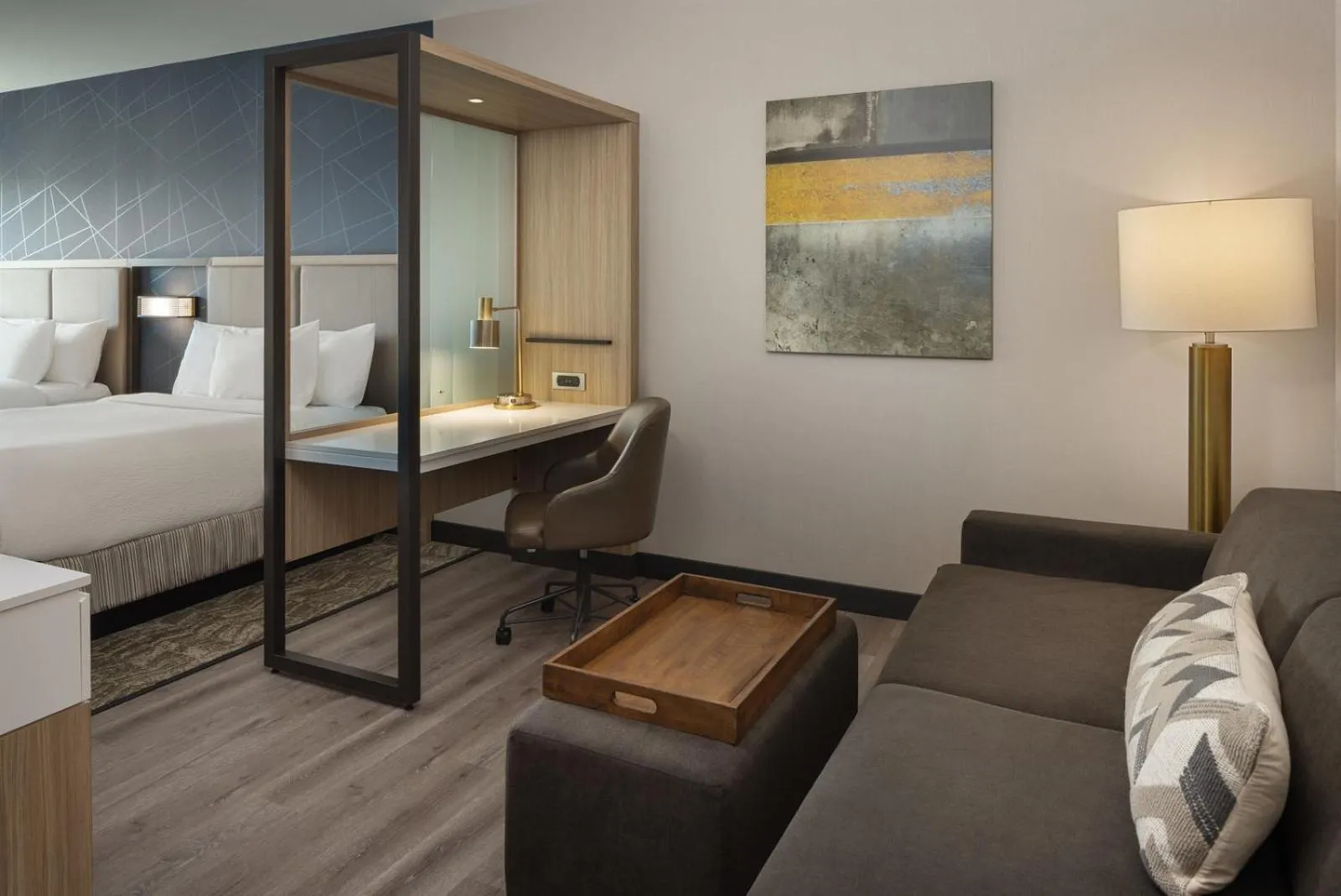 Seating area, Bed in Springhill Suites by Marriott Newburgh Evansville