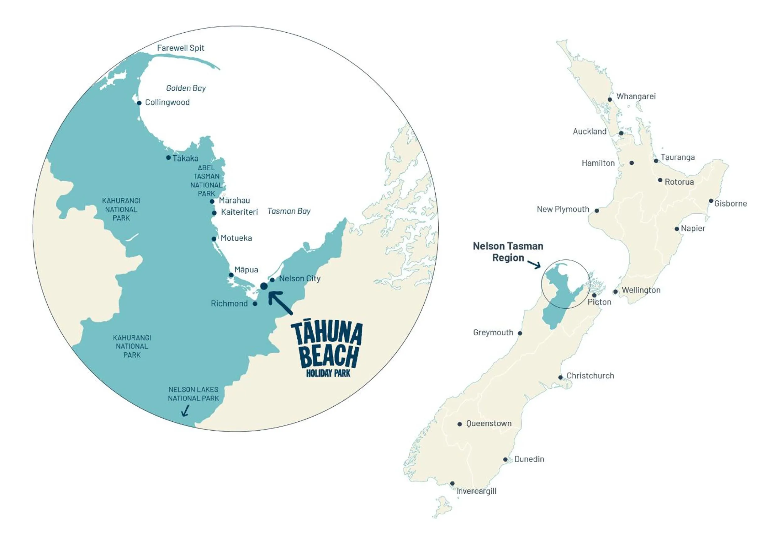 Property logo or sign in Tāhuna Beach Holiday Park