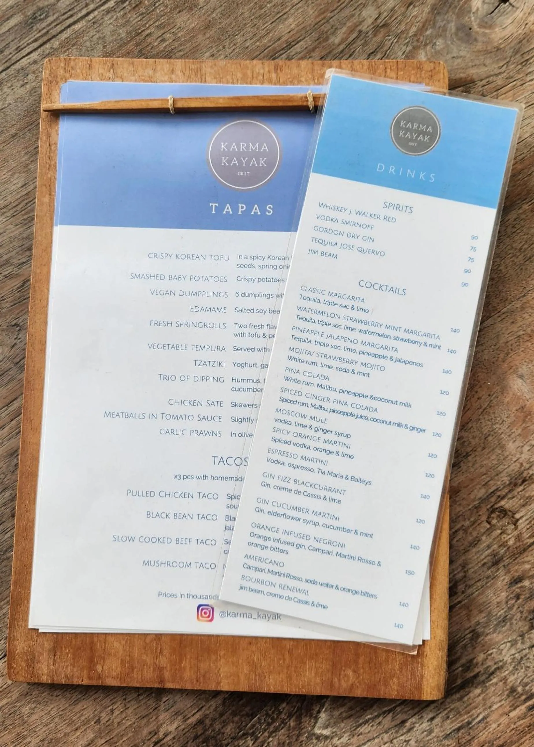 Meals in Karma Kayak