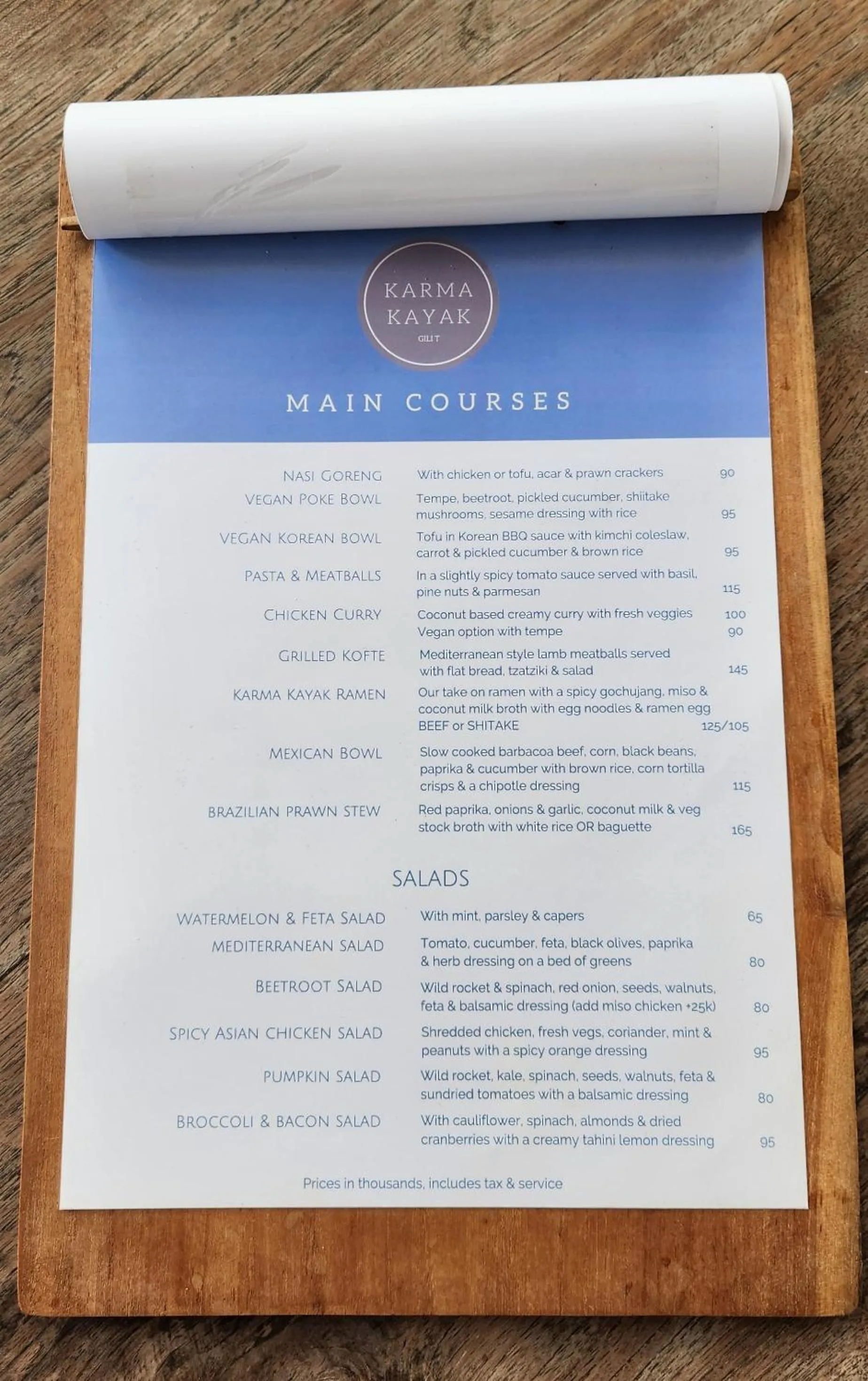 Restaurant/places to eat in Karma Kayak