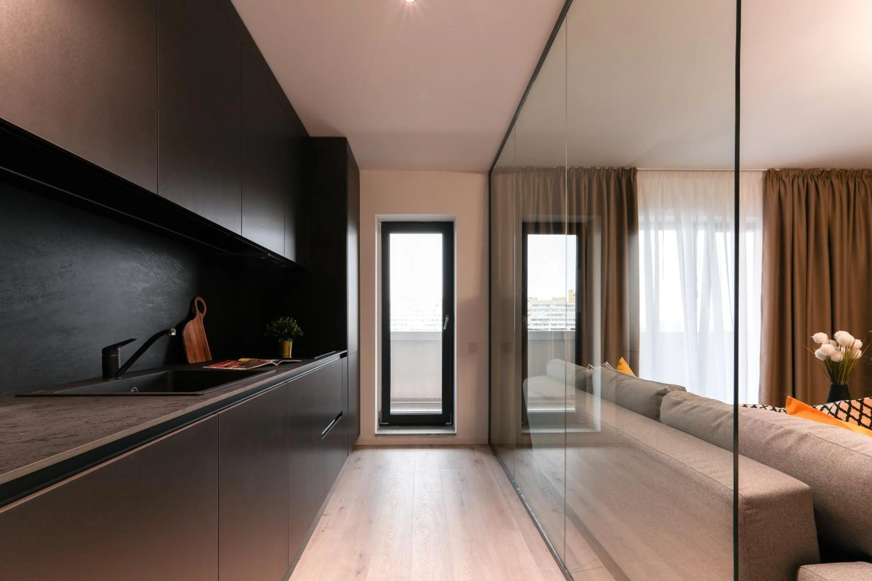 kitchen in Luca - Luxury Park-View Apt with Balcony & Parking
