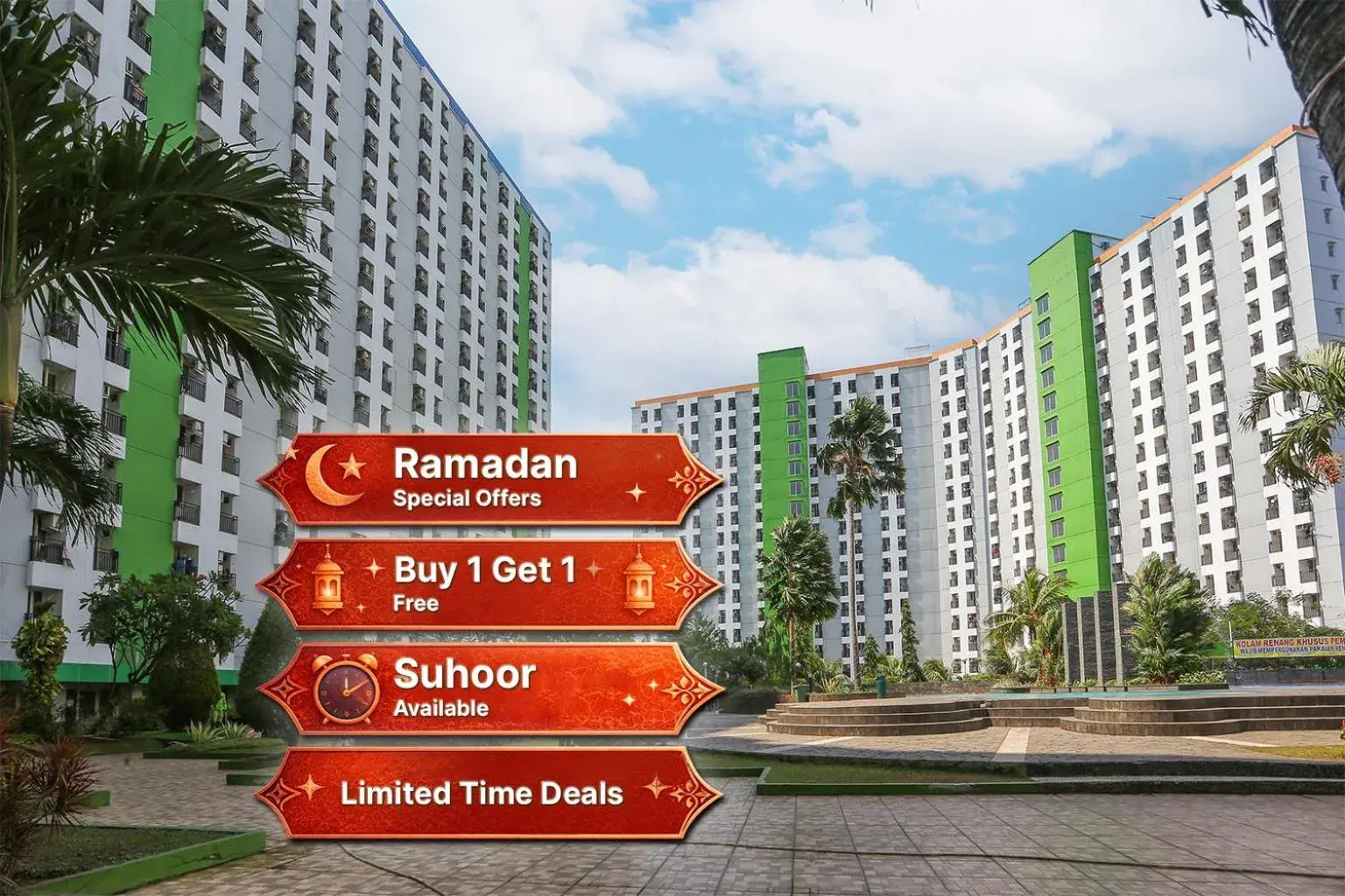 Property building in Hotel O Ciputat Near Apartment Green Lake View Ciputat Property building in Hotel O Ciputat Near Apartment Green Lake View Ciputat