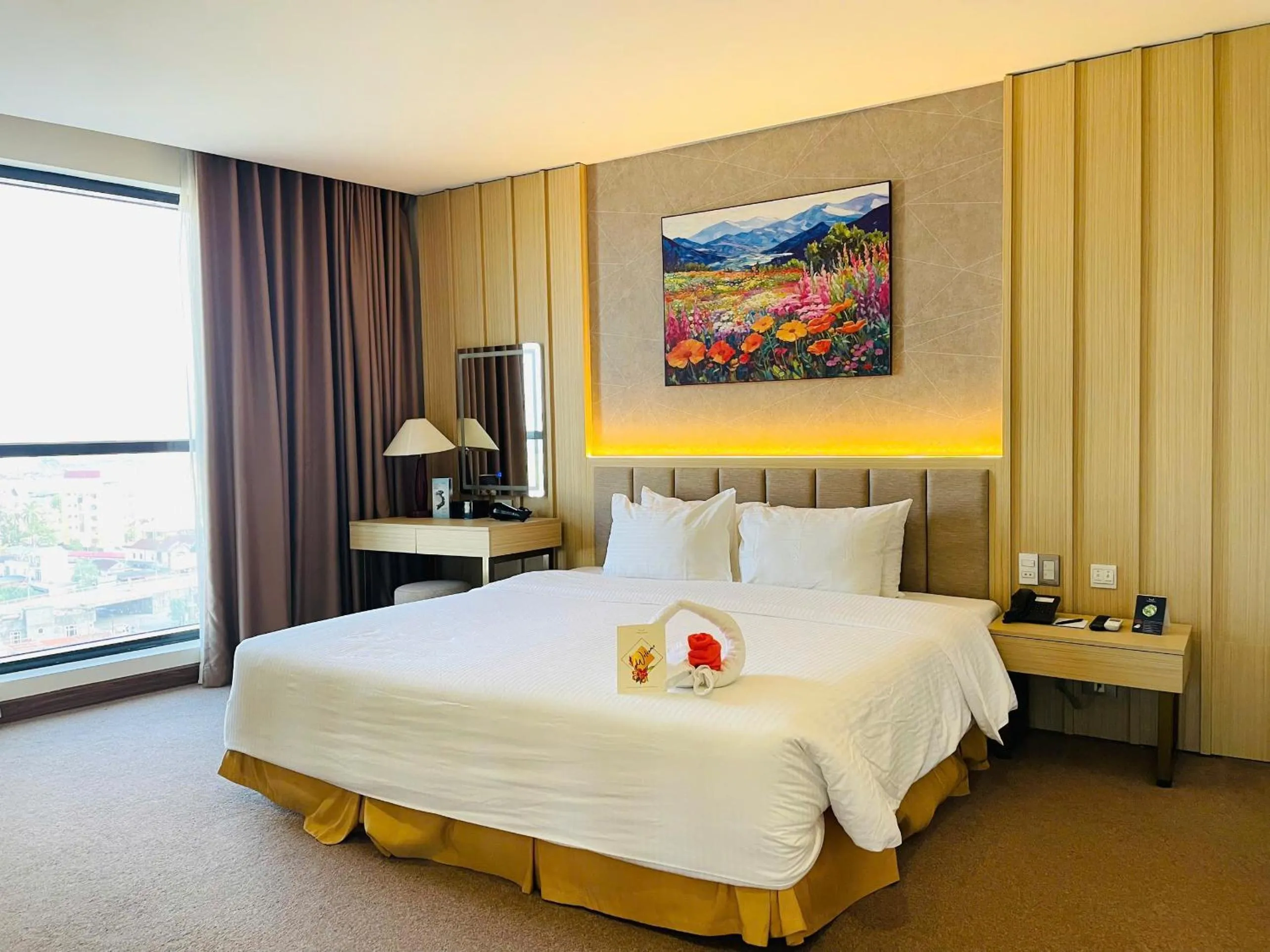 Bed in Muong Thanh Grand Quang Tri Hotel