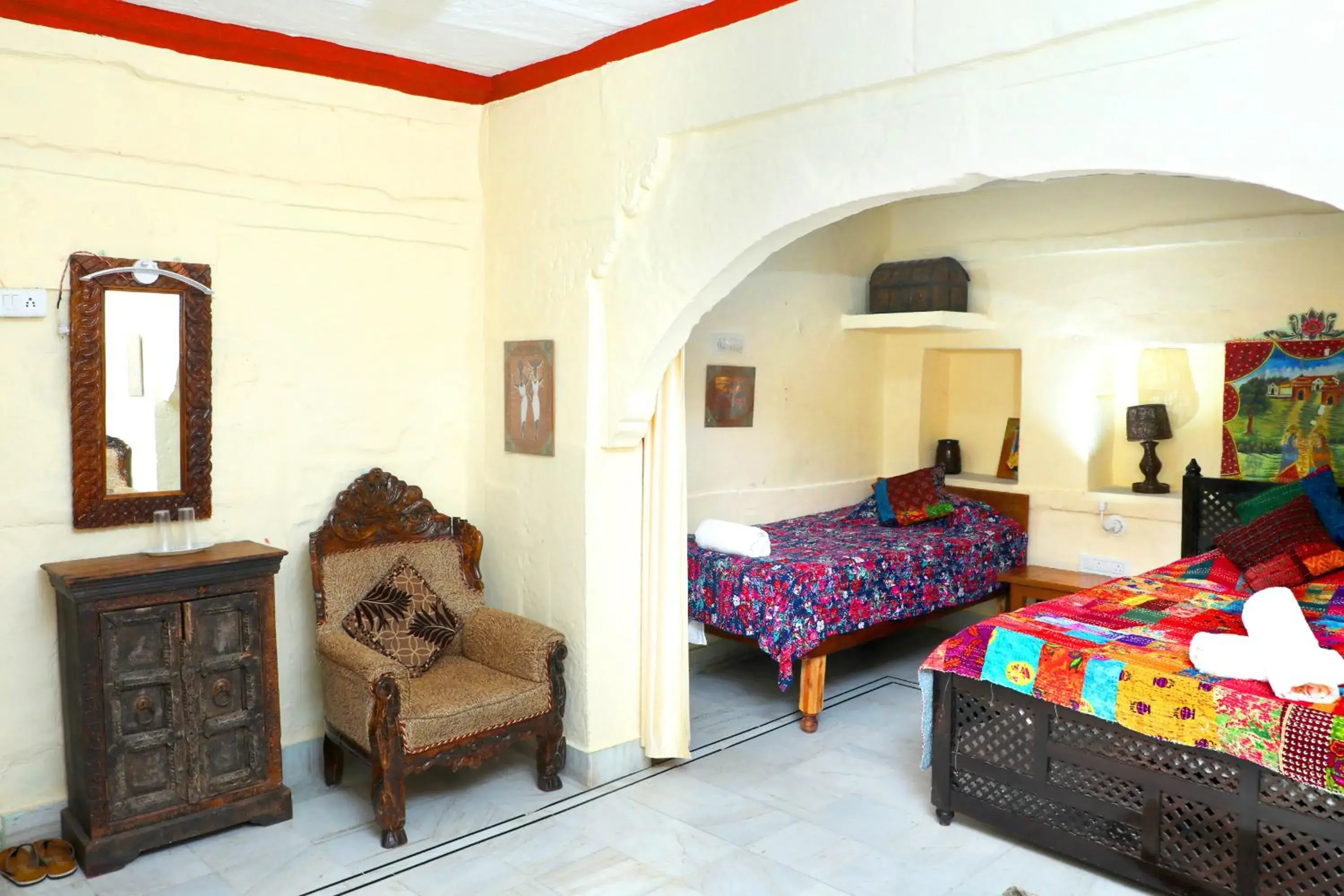 Bedroom, Bed in Jodhpur Heritage Haveli Guest House Bedroom, Bed in Jodhpur Heritage Haveli Guest House