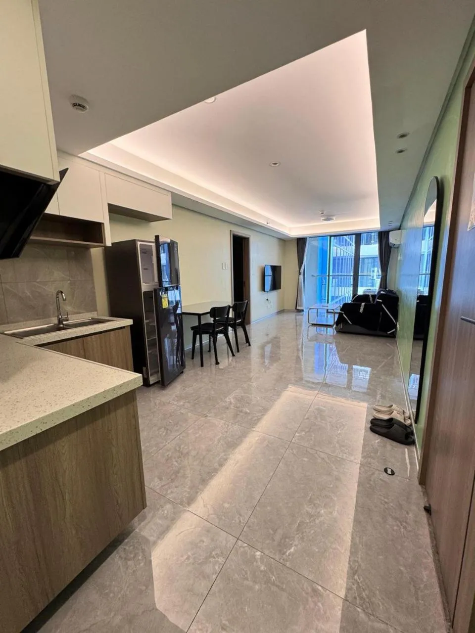TV and multimedia in LCONDOTEL Hotel Studio with Balcony at Imperial Plaza near MOA NAIA PITX