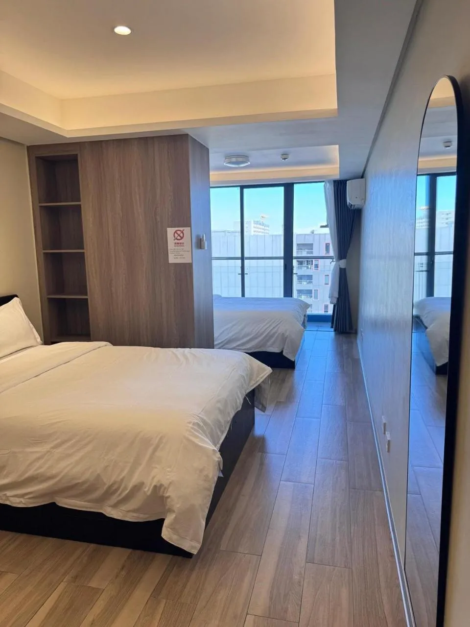 Bed in LCONDOTEL Hotel Studio with Balcony at Imperial Plaza near MOA NAIA PITX