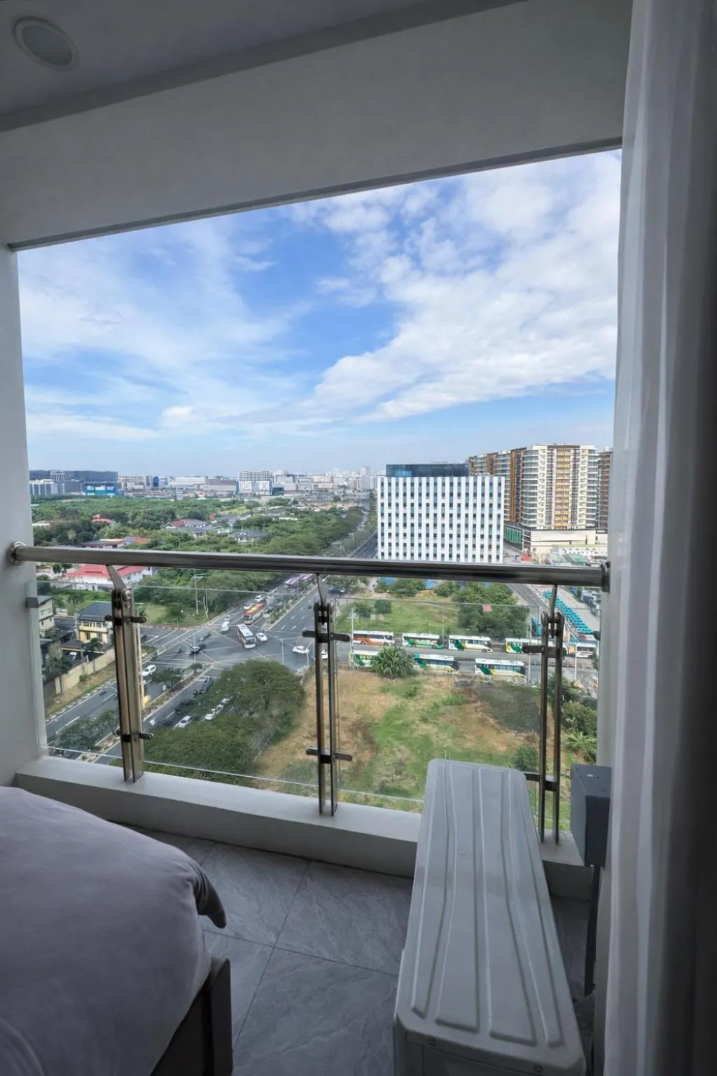 Balcony/Terrace in LCONDOTEL Hotel Studio with Balcony at Imperial Plaza near MOA NAIA PITX