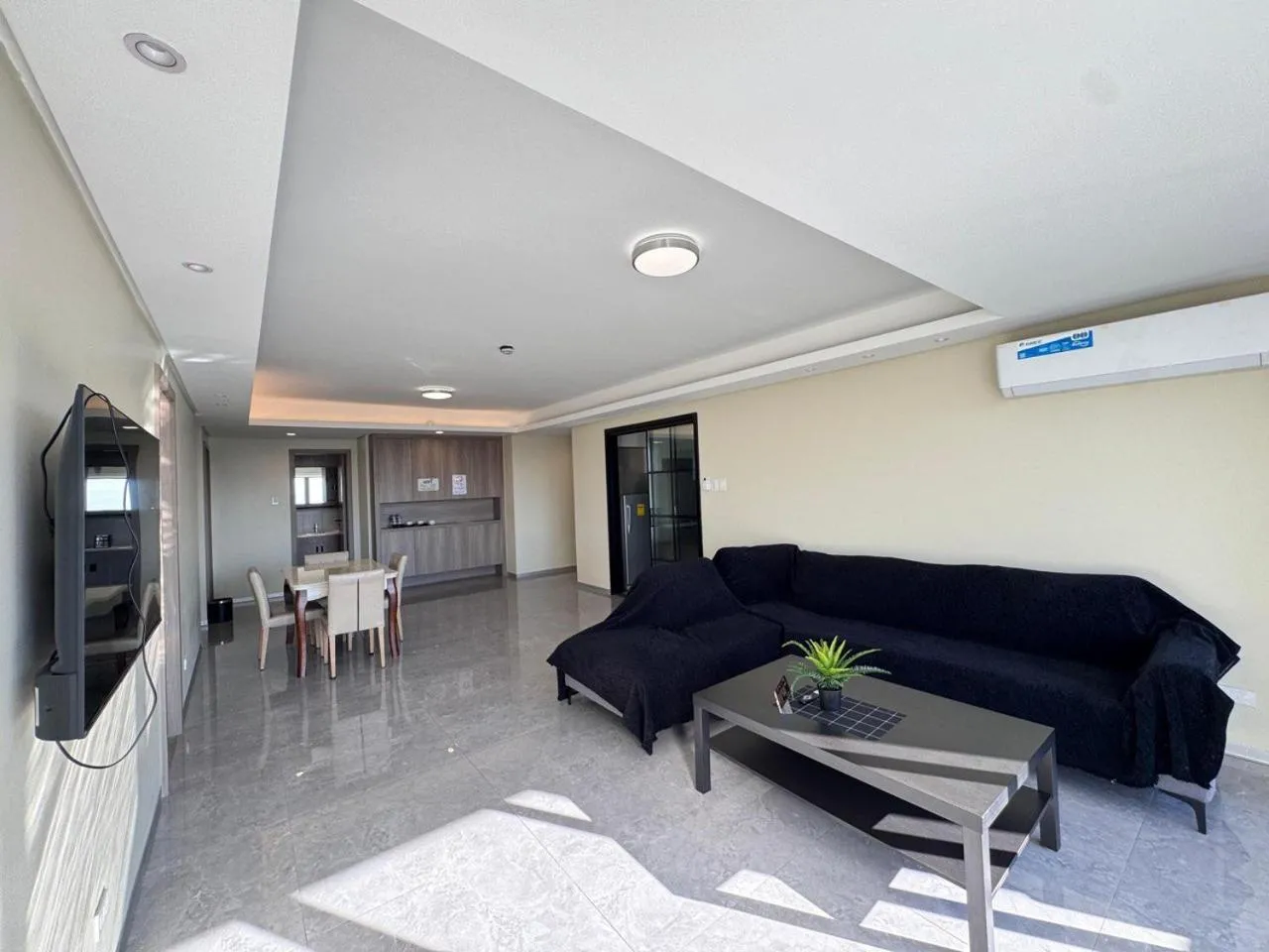 TV and multimedia in LCONDOTEL Hotel Studio with Balcony at Imperial Plaza near MOA NAIA PITX