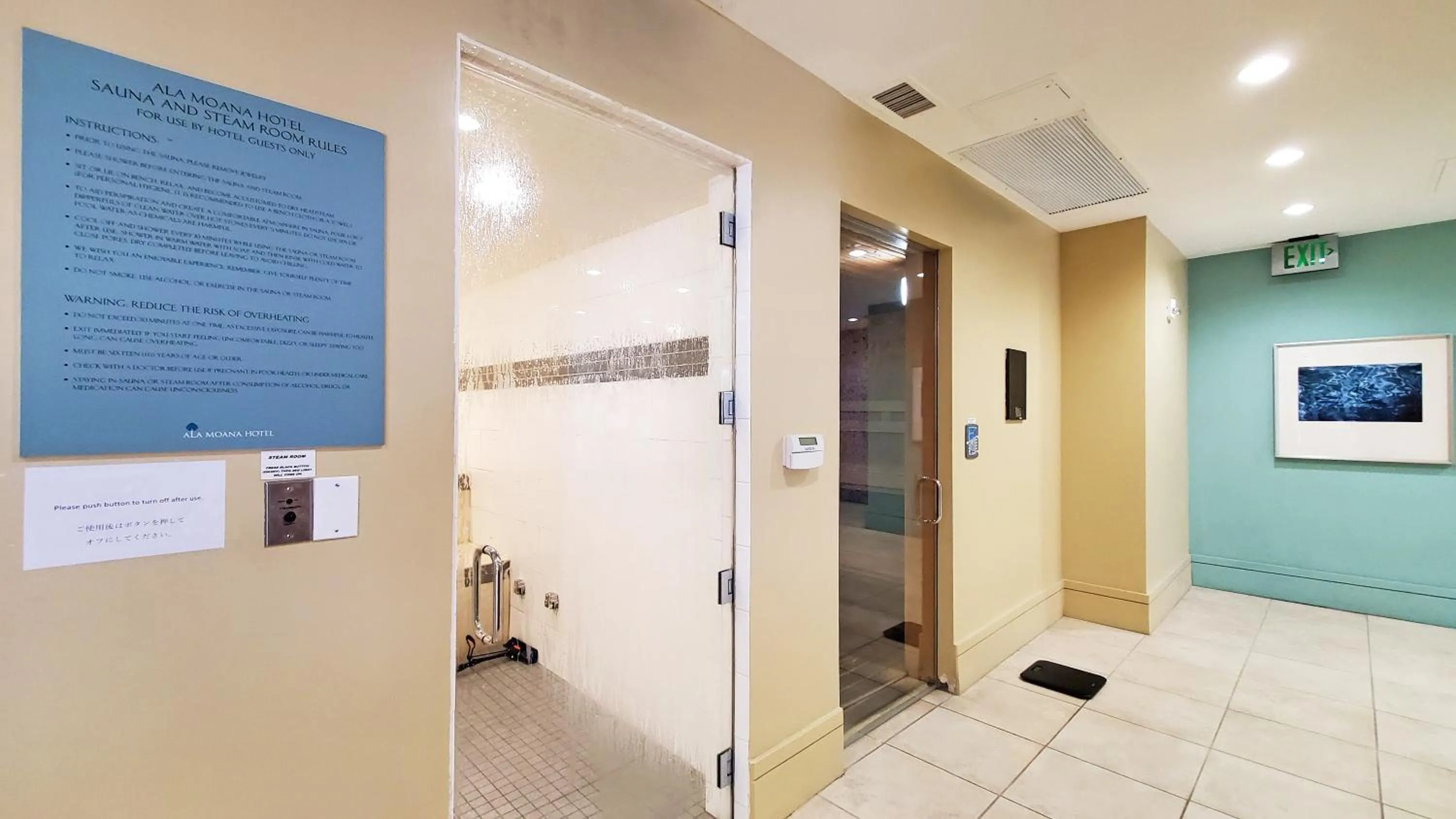 Sauna in Ocean View Room at Ala Moana Hotel- Fees include