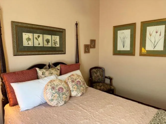 Decorative detail, Bed in Woodbine Inn and Restaurant