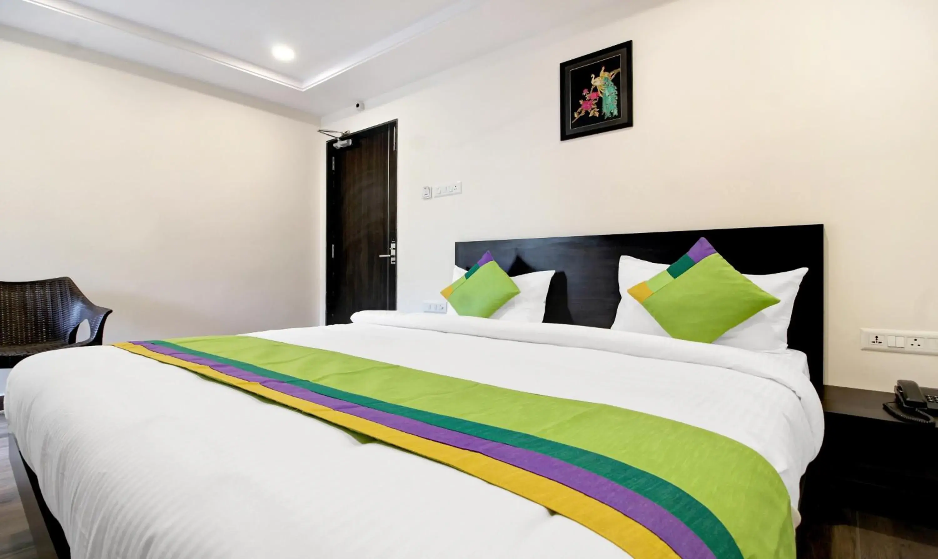 Bedroom, Bed in Treebo Excella Bedroom, Bed in Treebo Excella