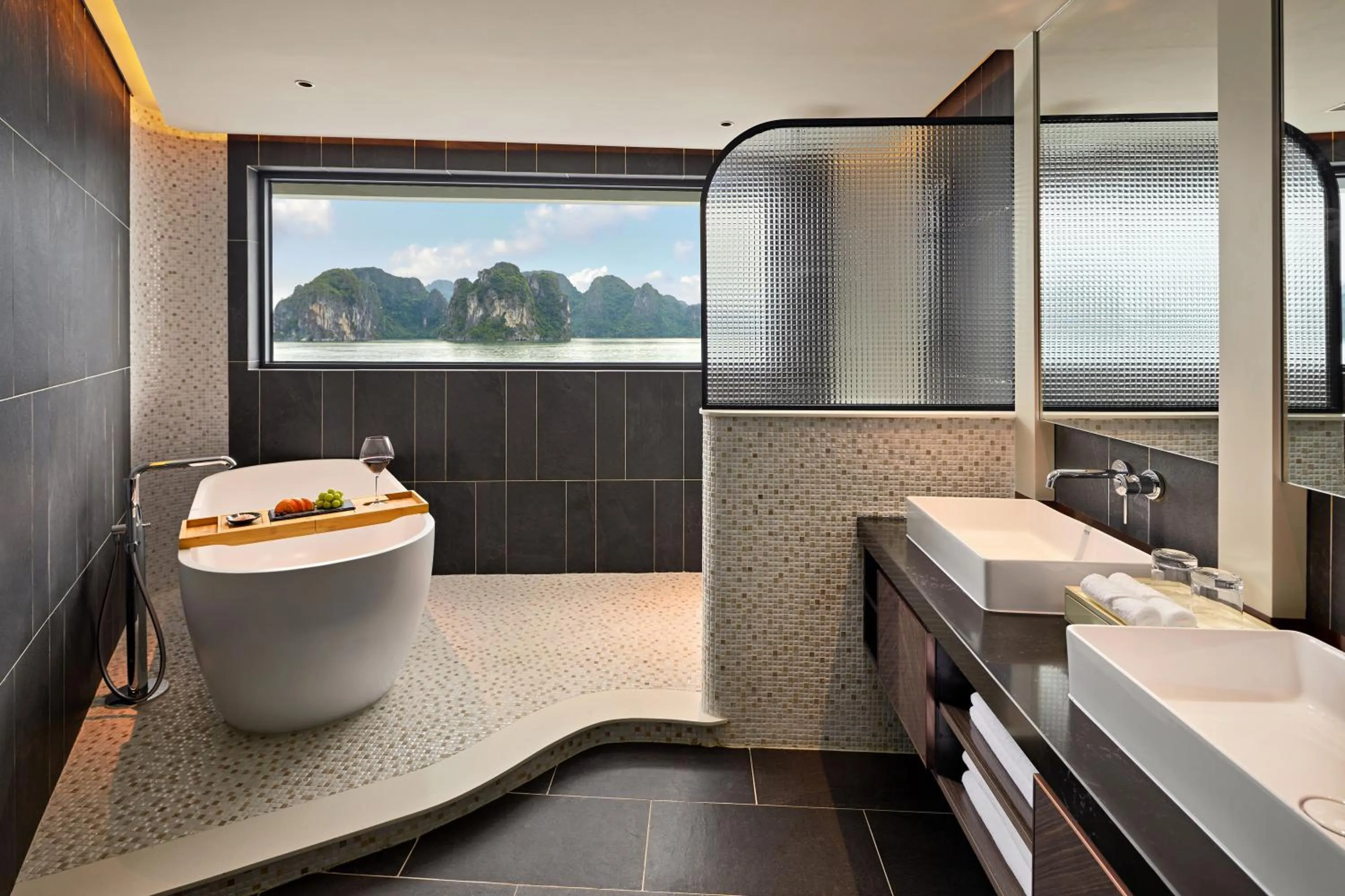 Bathroom in Grand Pioneers Halong Bay Cruise 2