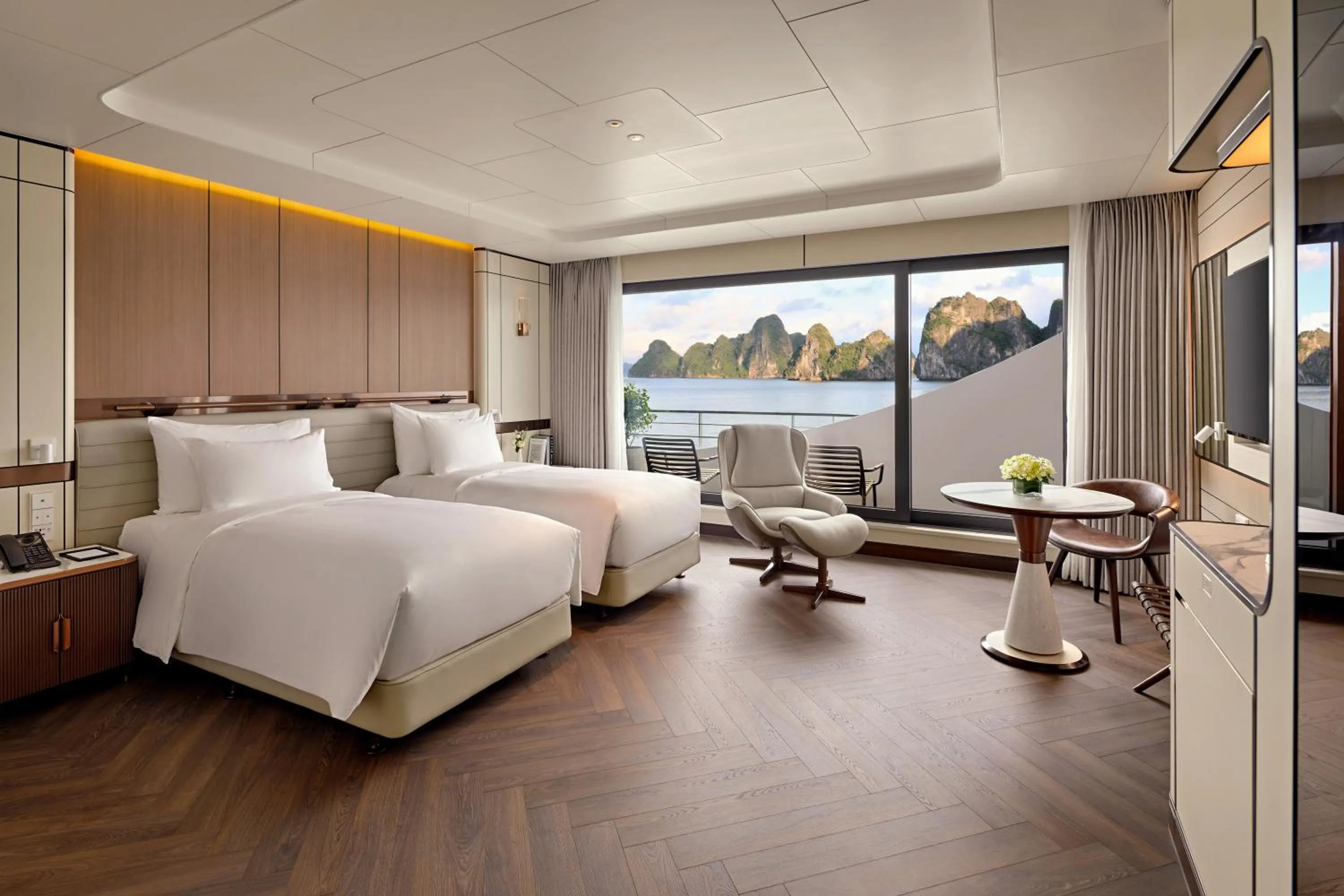 Bed in Grand Pioneers Halong Bay Cruise 2