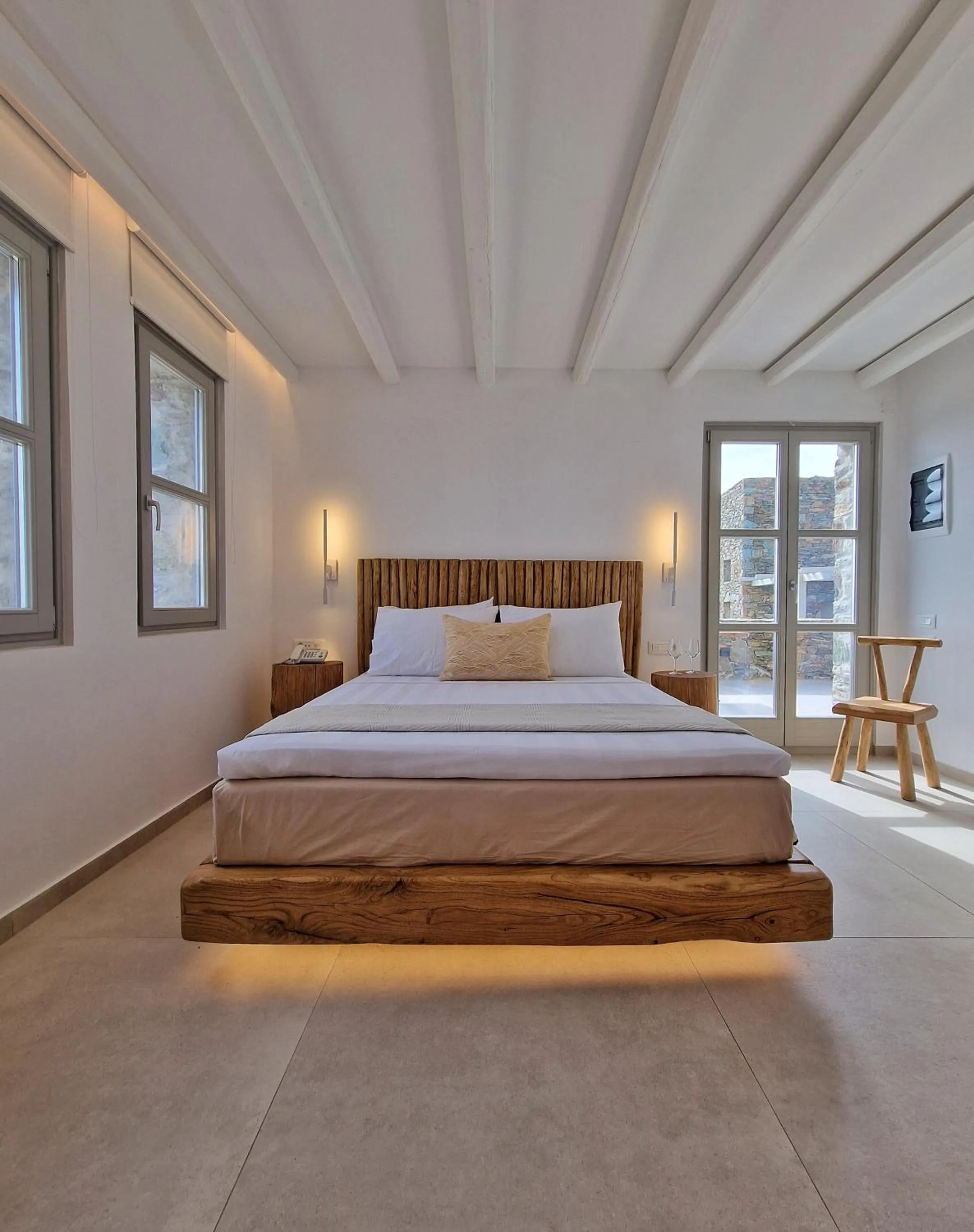 Bed in AGADA Folegandros Suites & Villas Adults Only