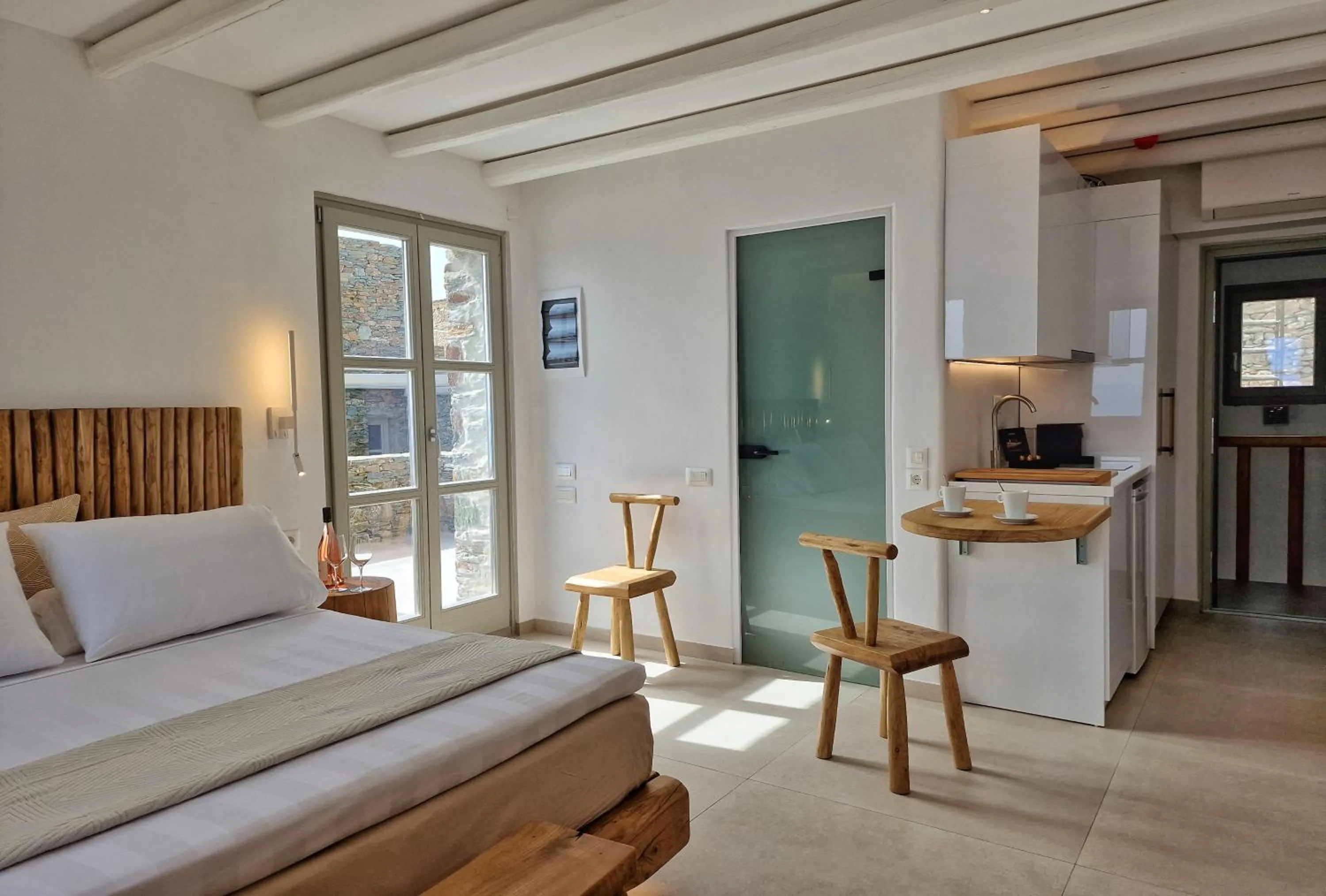 Bed in AGADA Folegandros Suites & Villas Adults Only