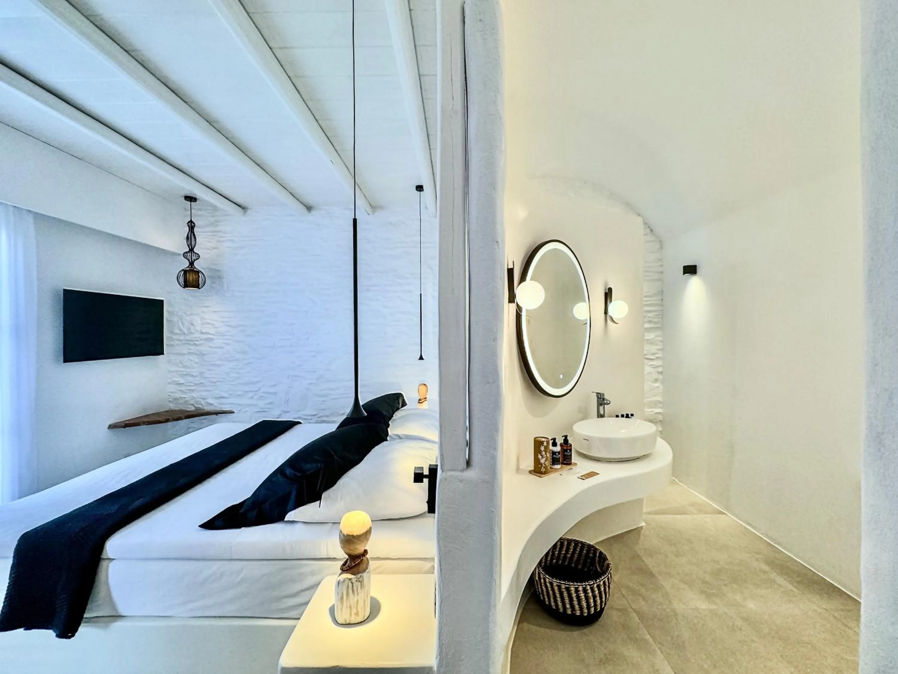 Bedroom, Bed in AGADA Folegandros Suites & Villas Adults Only