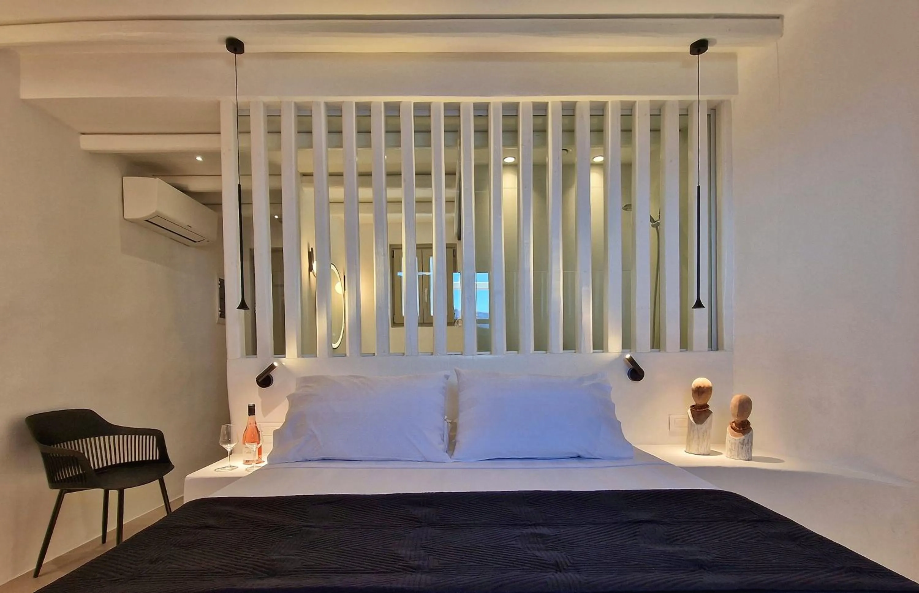 Bed in AGADA Folegandros Suites & Villas Adults Only