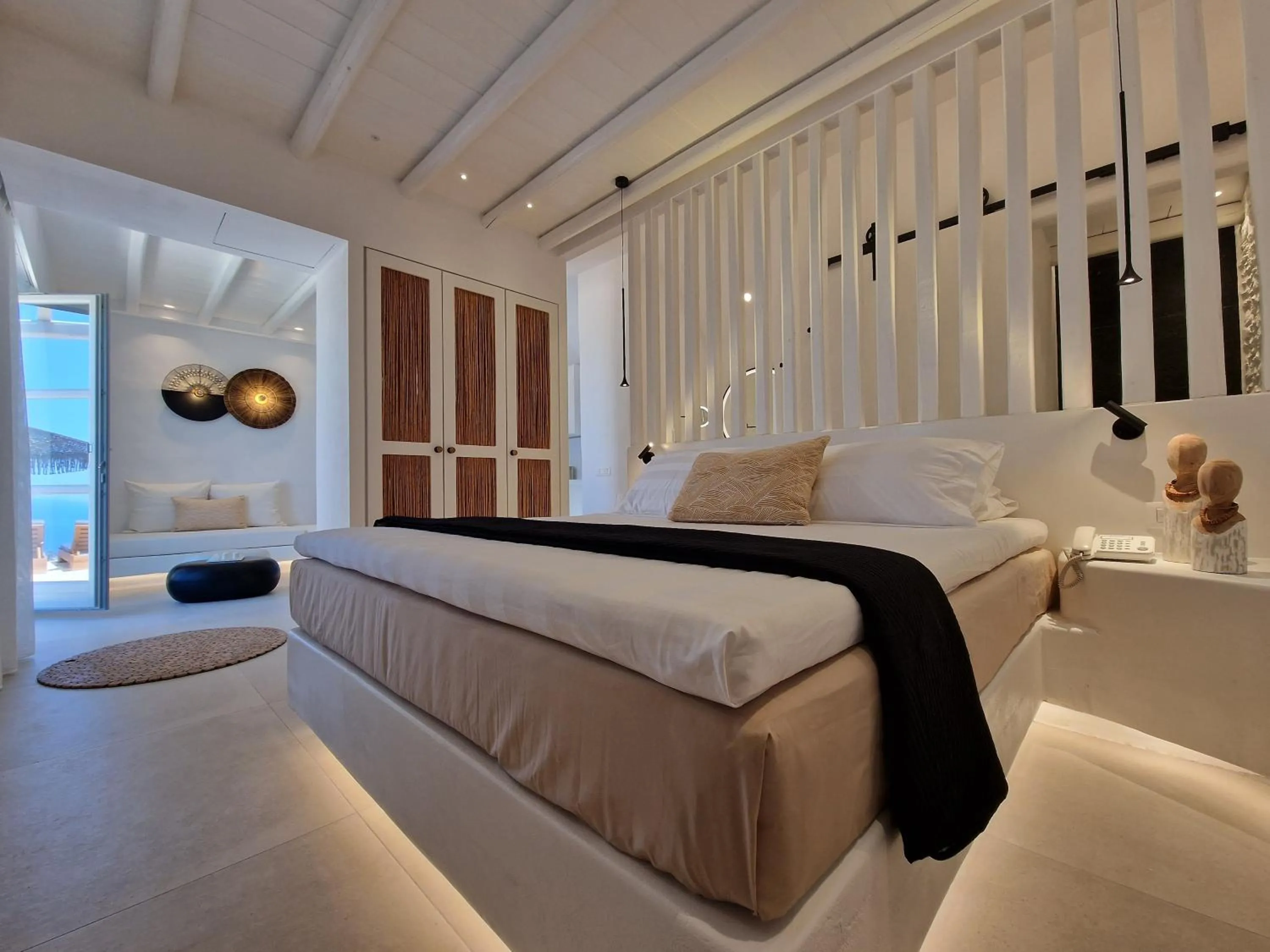 Bed in AGADA Folegandros Suites & Villas Adults Only