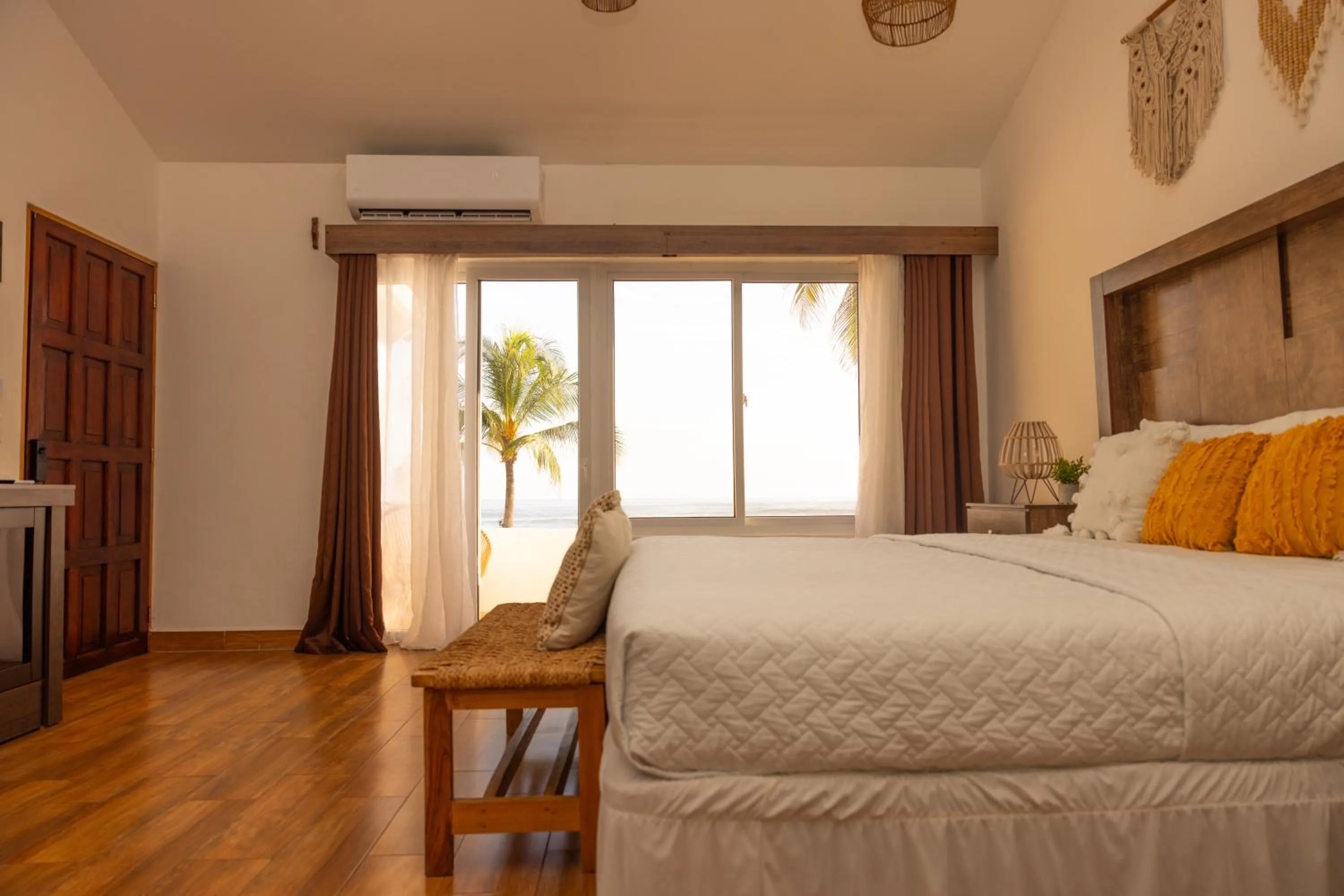 Bed in The rooftop Beach & club