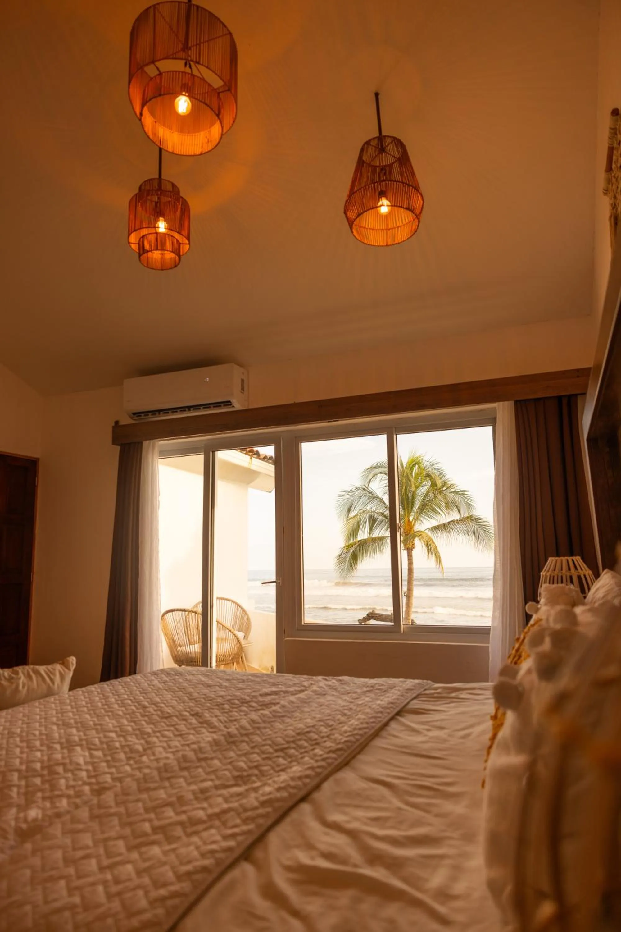 Bed in The rooftop Beach & club