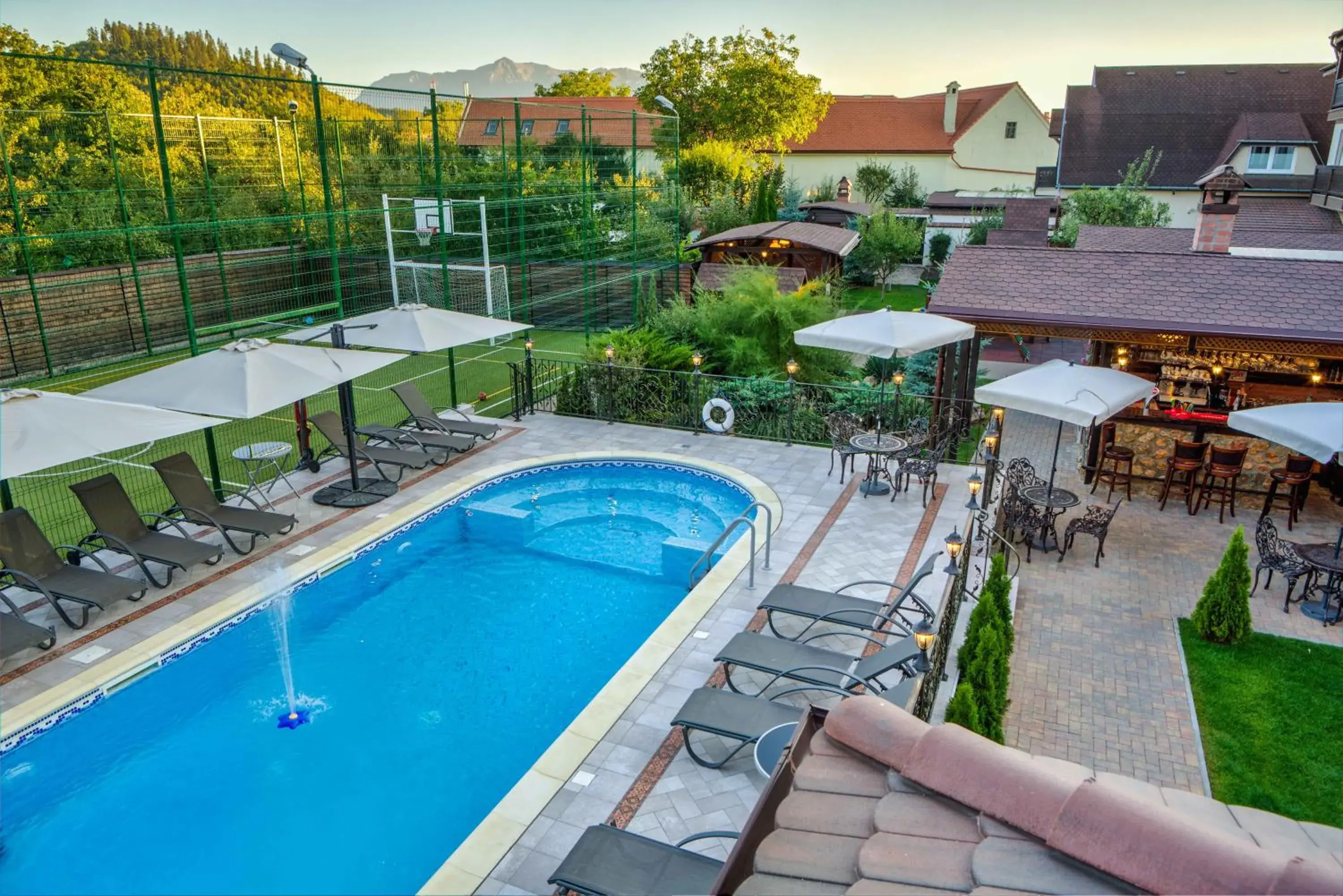 Pool view in Conacul Ambient Pool view in Conacul Ambient