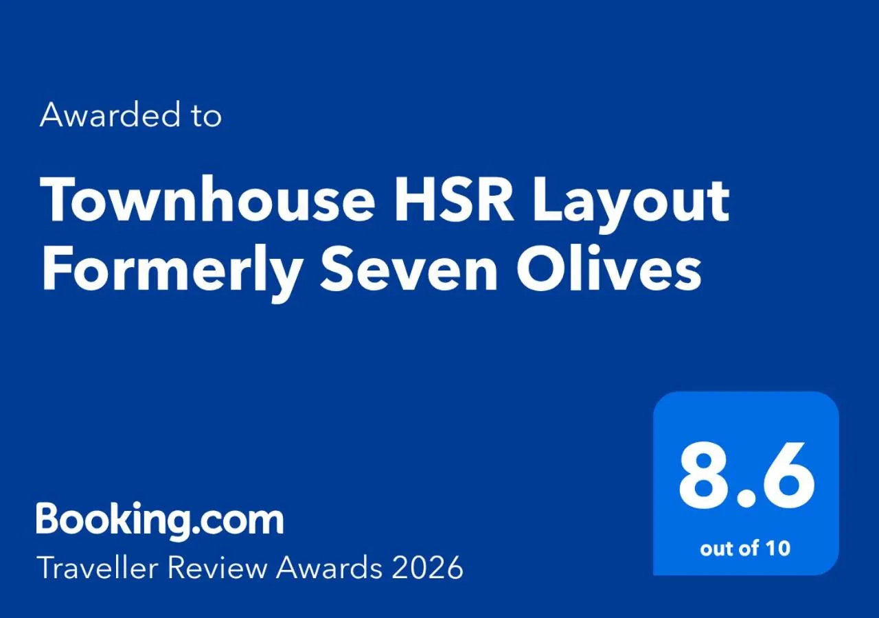 Certificate/Award in Super Townhouse HSR Layout Formerly Seven Olives