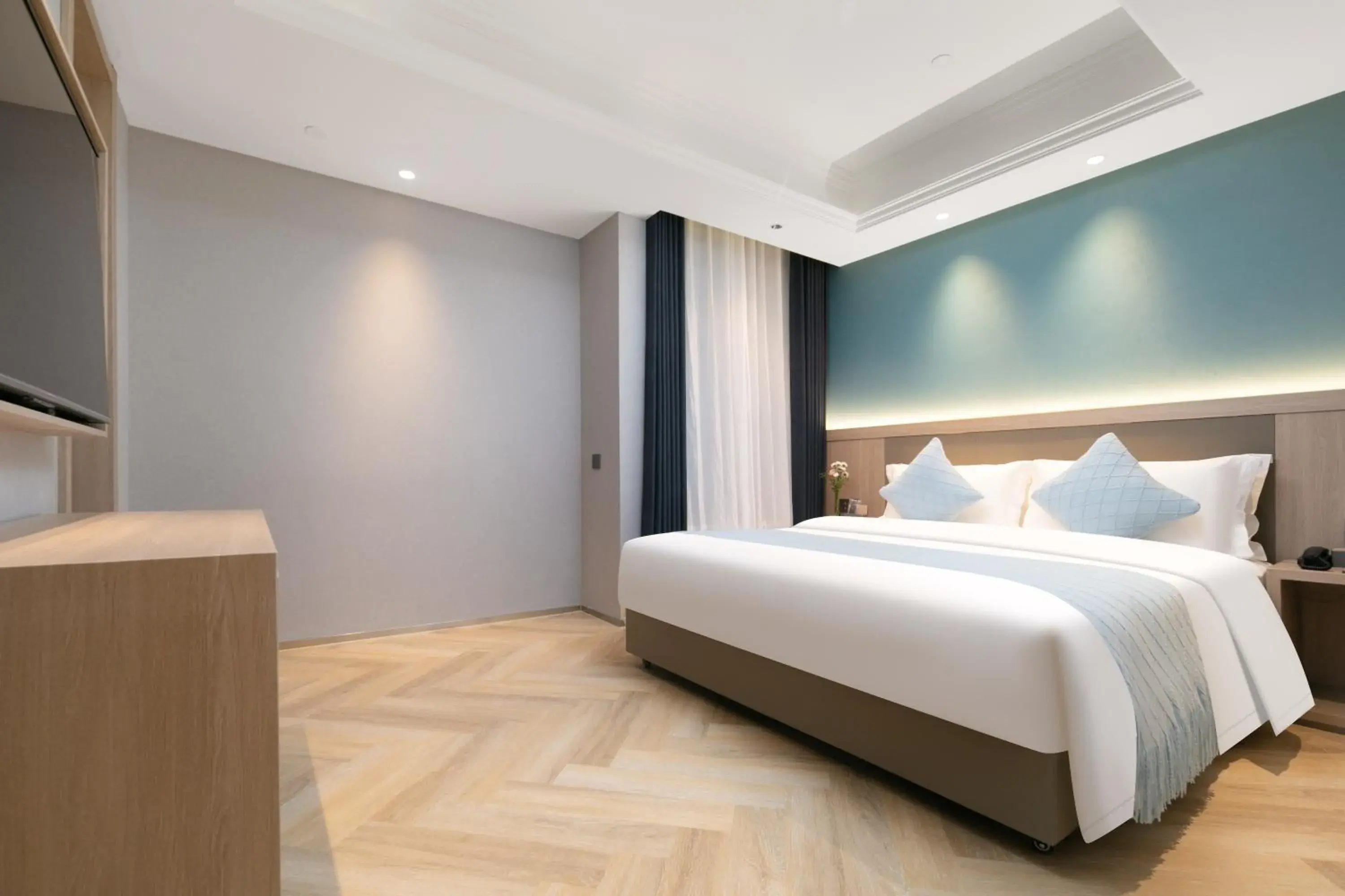 Bed in Ramada by Wyndham Wuhan Wangjiawan Bed in Ramada by Wyndham Wuhan Wangjiawan