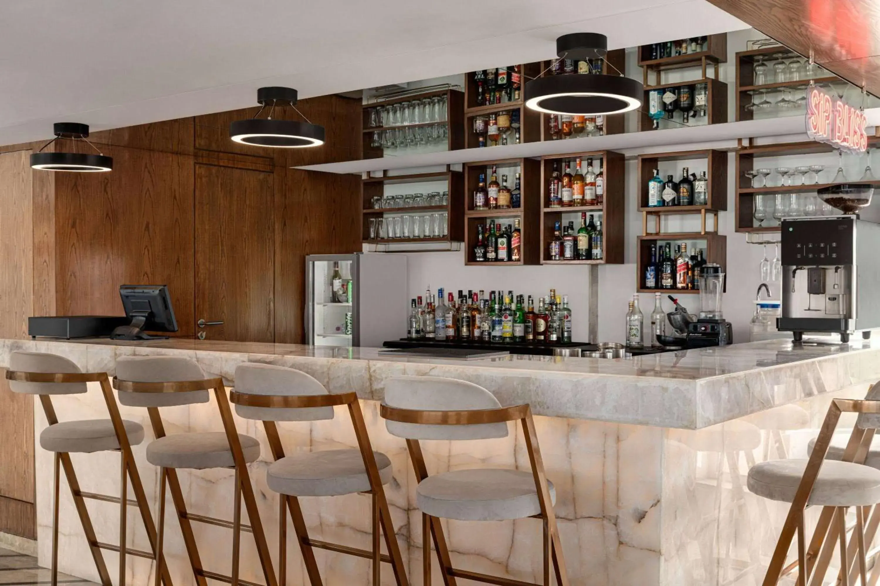 Lounge or bar in Ramada by Wyndham Gorakhpur Gorakhnath Mandir Road Lounge or bar in Ramada by Wyndham Gorakhpur Gorakhnath Mandir Road