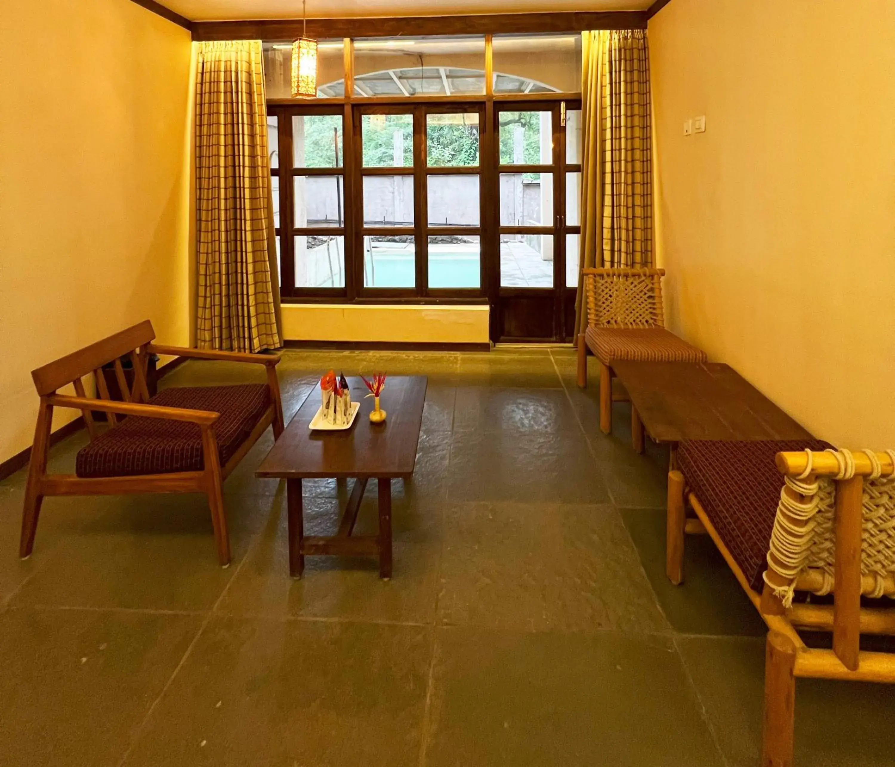 Living room in Avhyay Resort Living room in Avhyay Resort