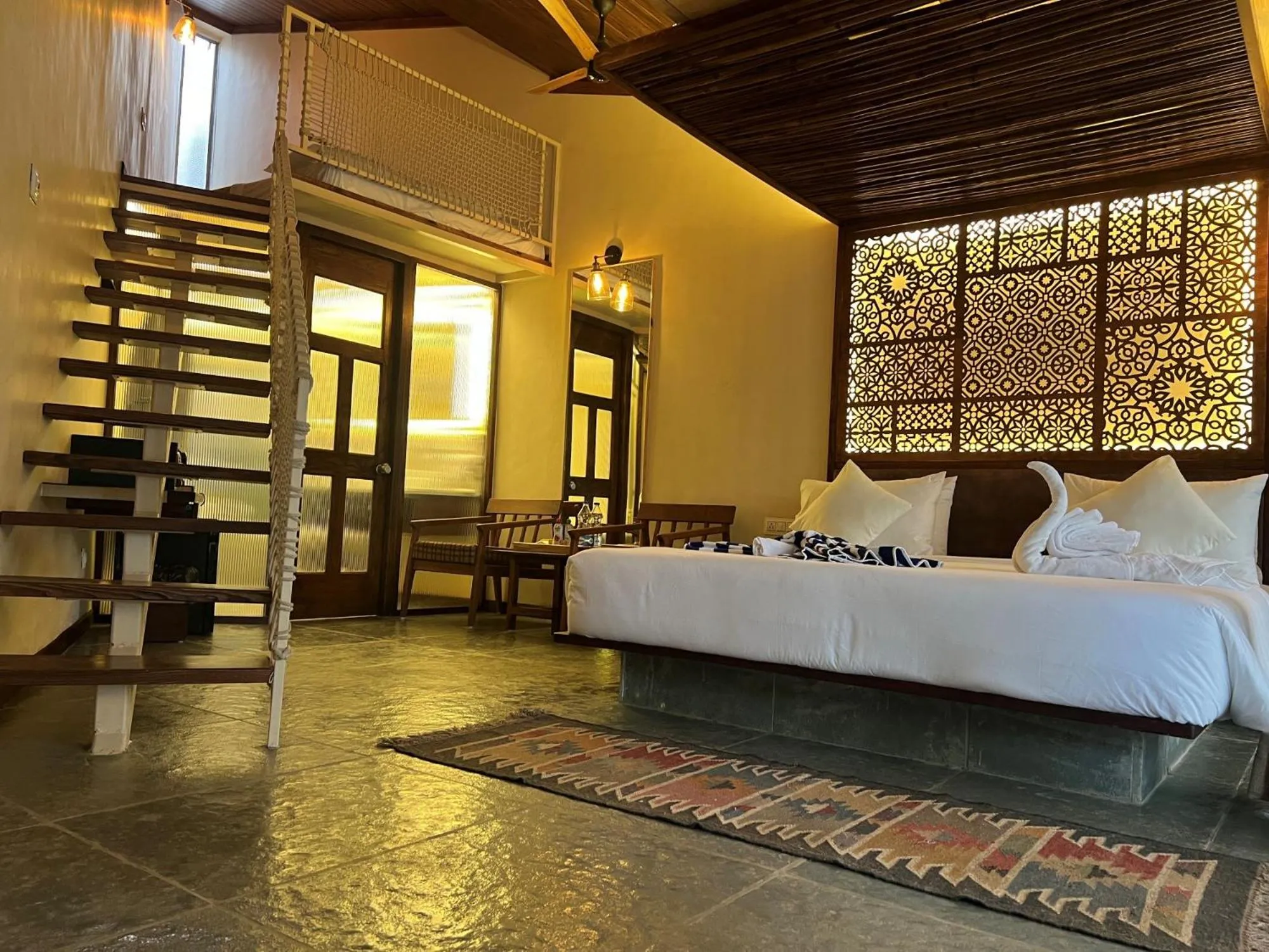 Bed in Avhyay Resort