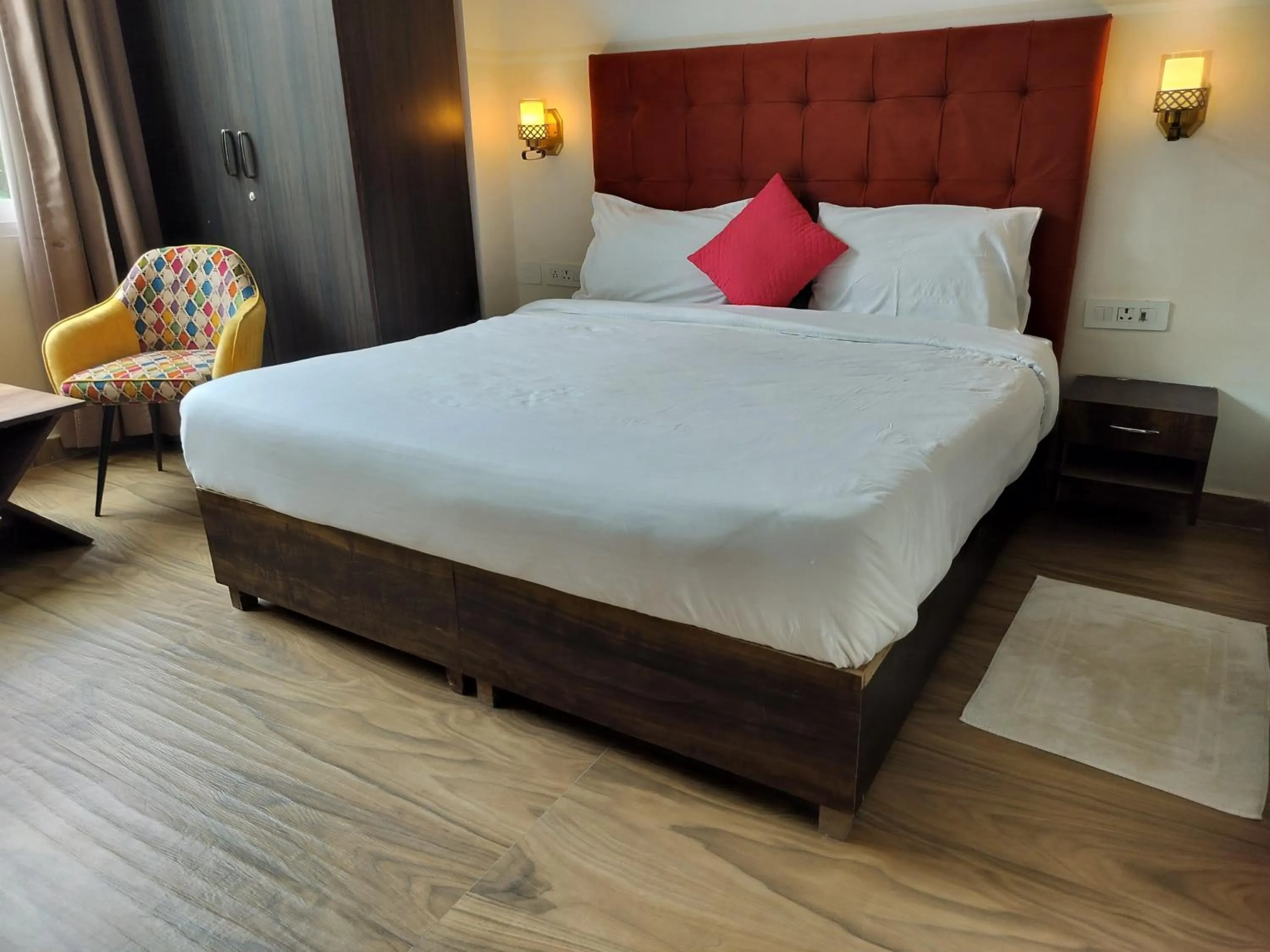 Bedroom, Bed in Saffron Inn - Expo India Mart