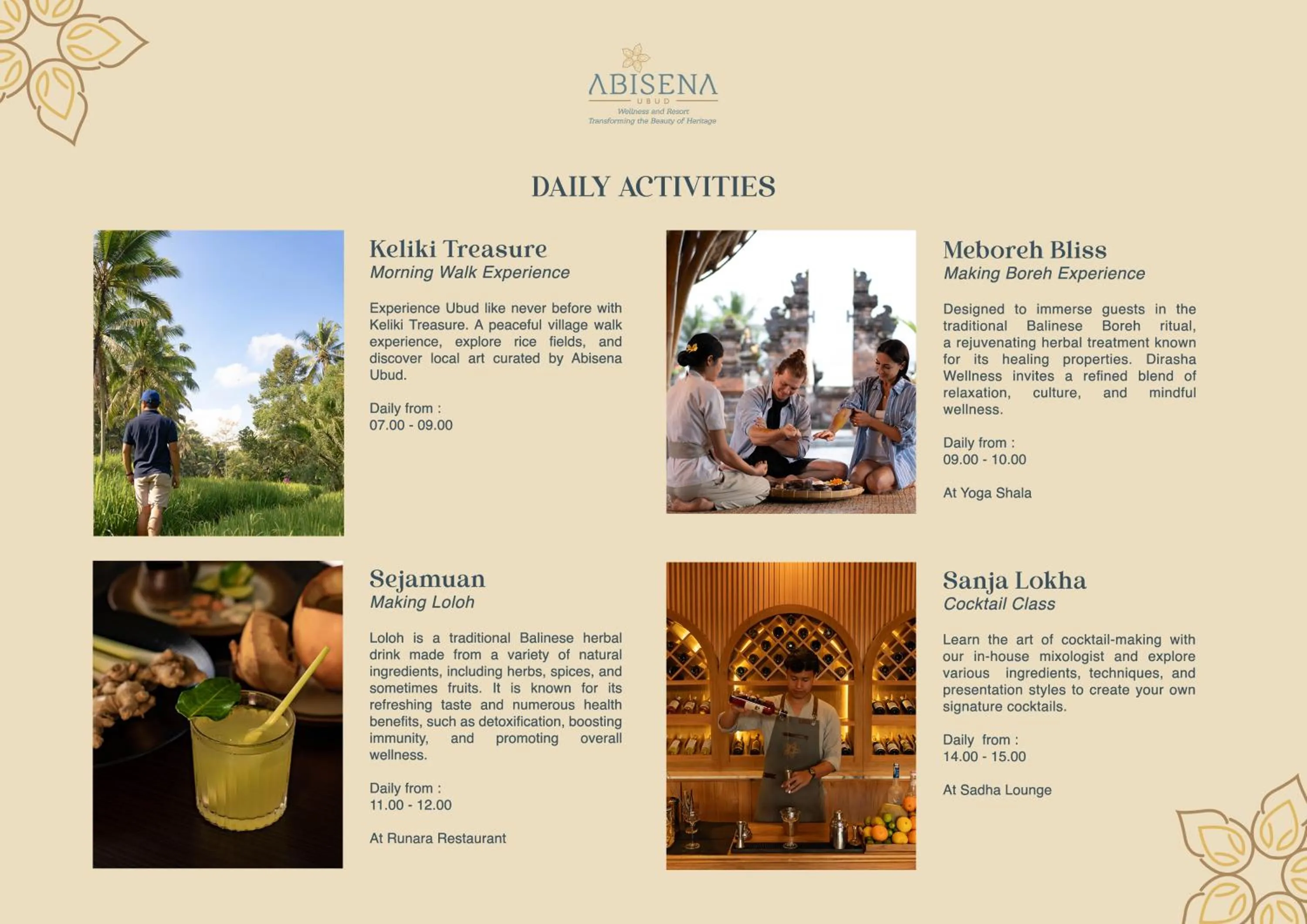 Activities in Abisena Wellness & Resort Ubud-Adult Only