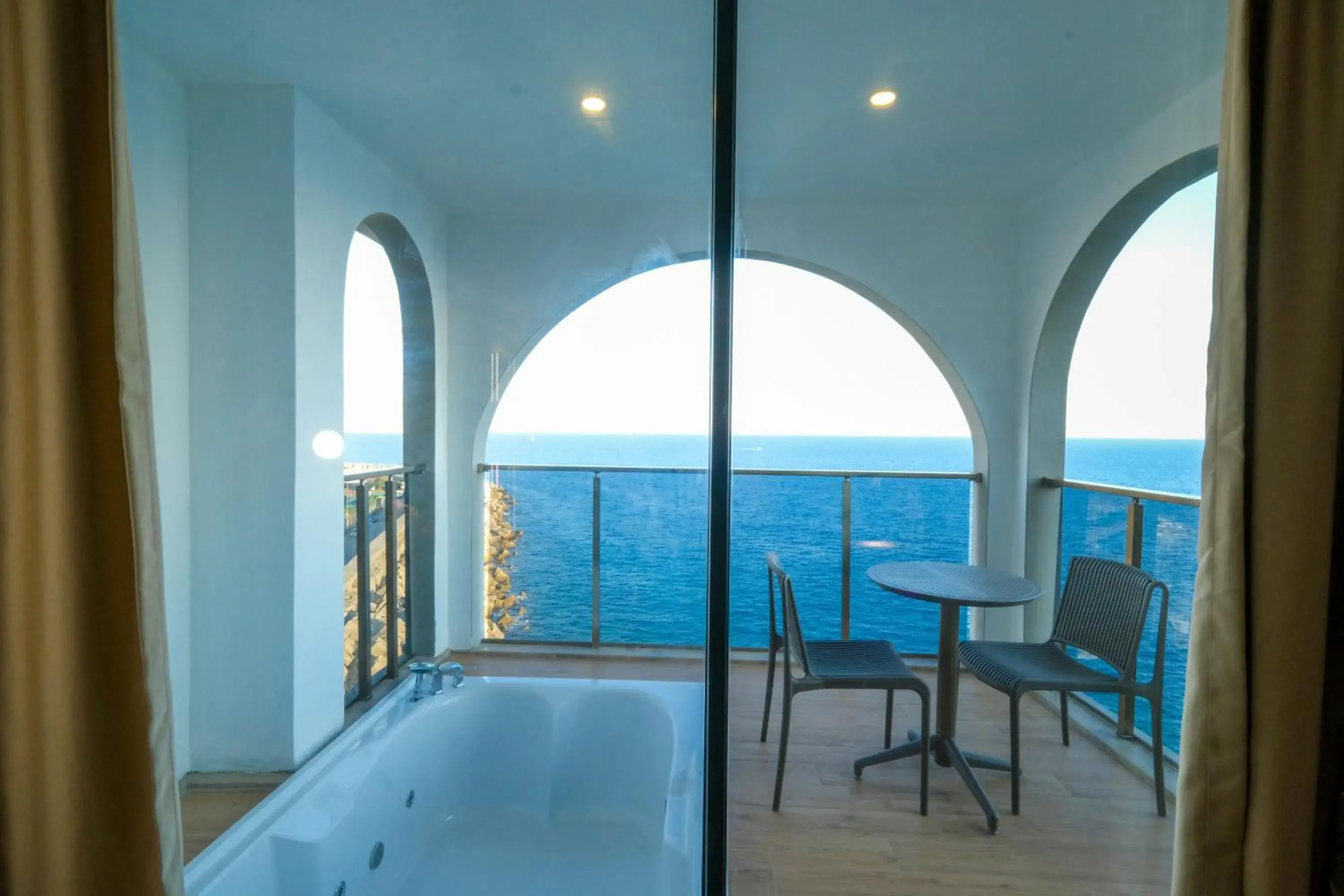 Balcony/Terrace, Bed in Ada Port Hotel Adults Only Balcony/Terrace, Bed in Ada Port Hotel Adults Only