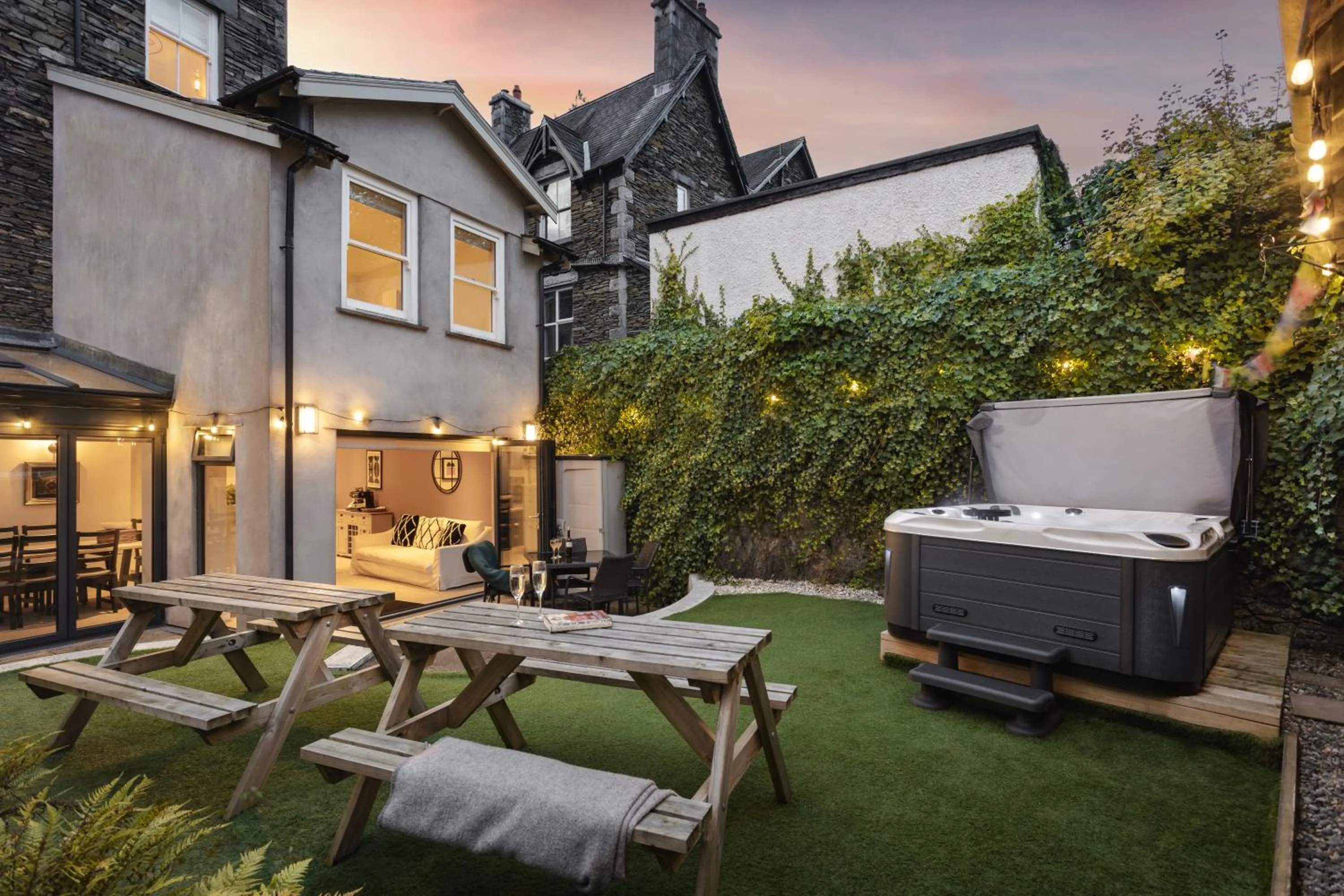 Patio in Rosemount Lake District Townhouse with Hot Tub - Ridgestone
