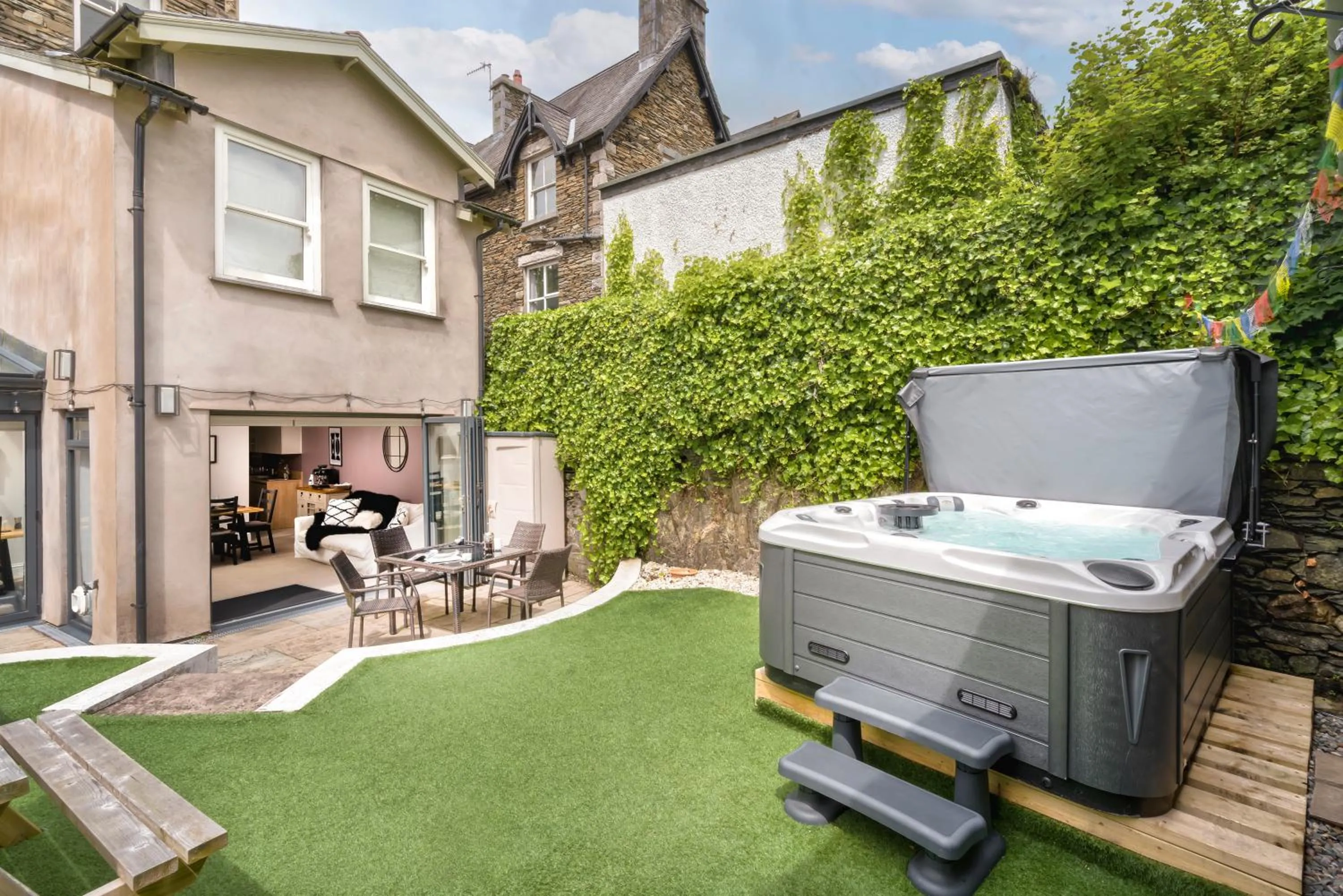 Patio in Rosemount Lake District Townhouse with Hot Tub - Ridgestone