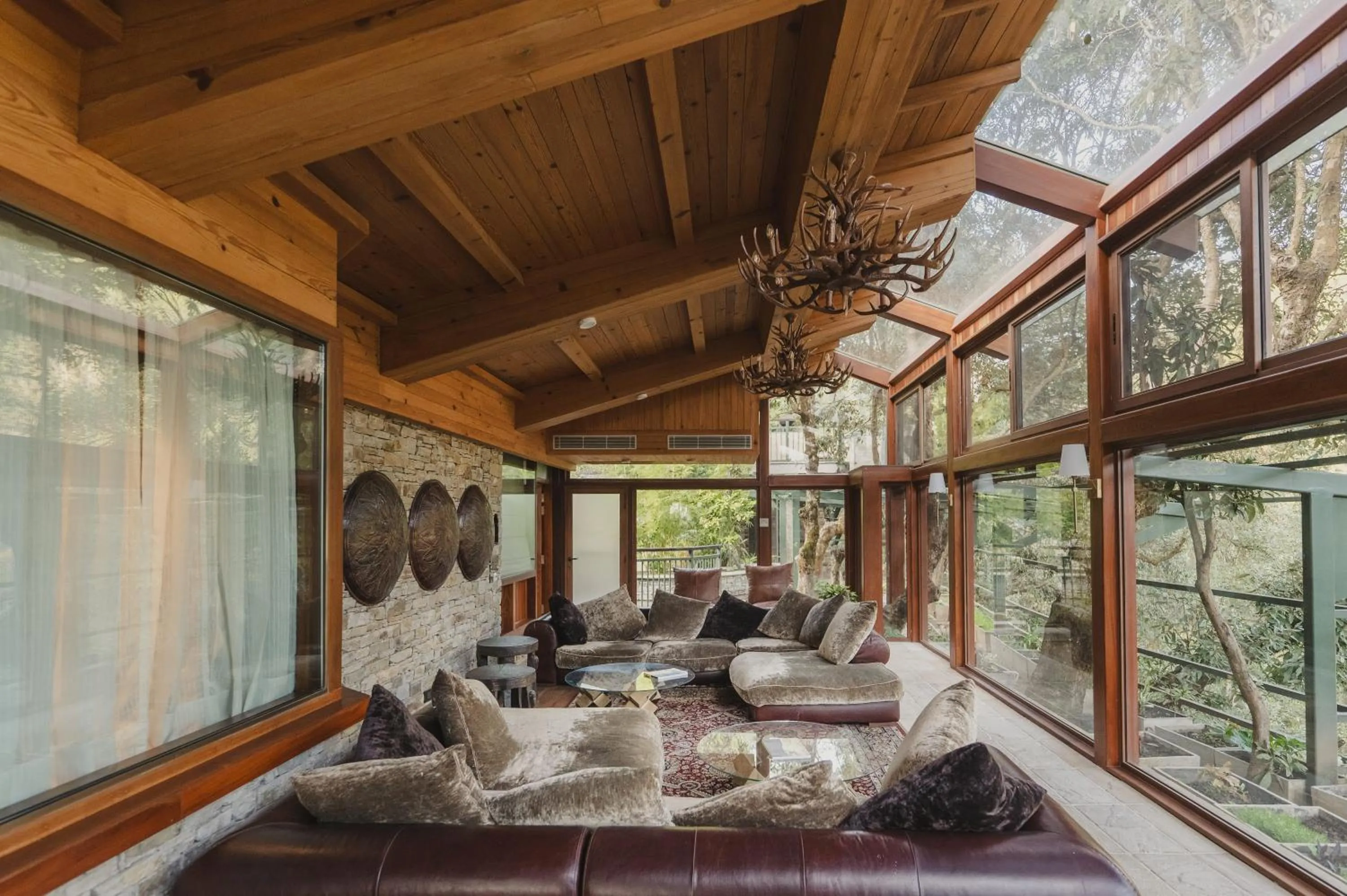 Seating area in Brij Atmanya Bhowali, Nainital, A Luxury Mountain Escape