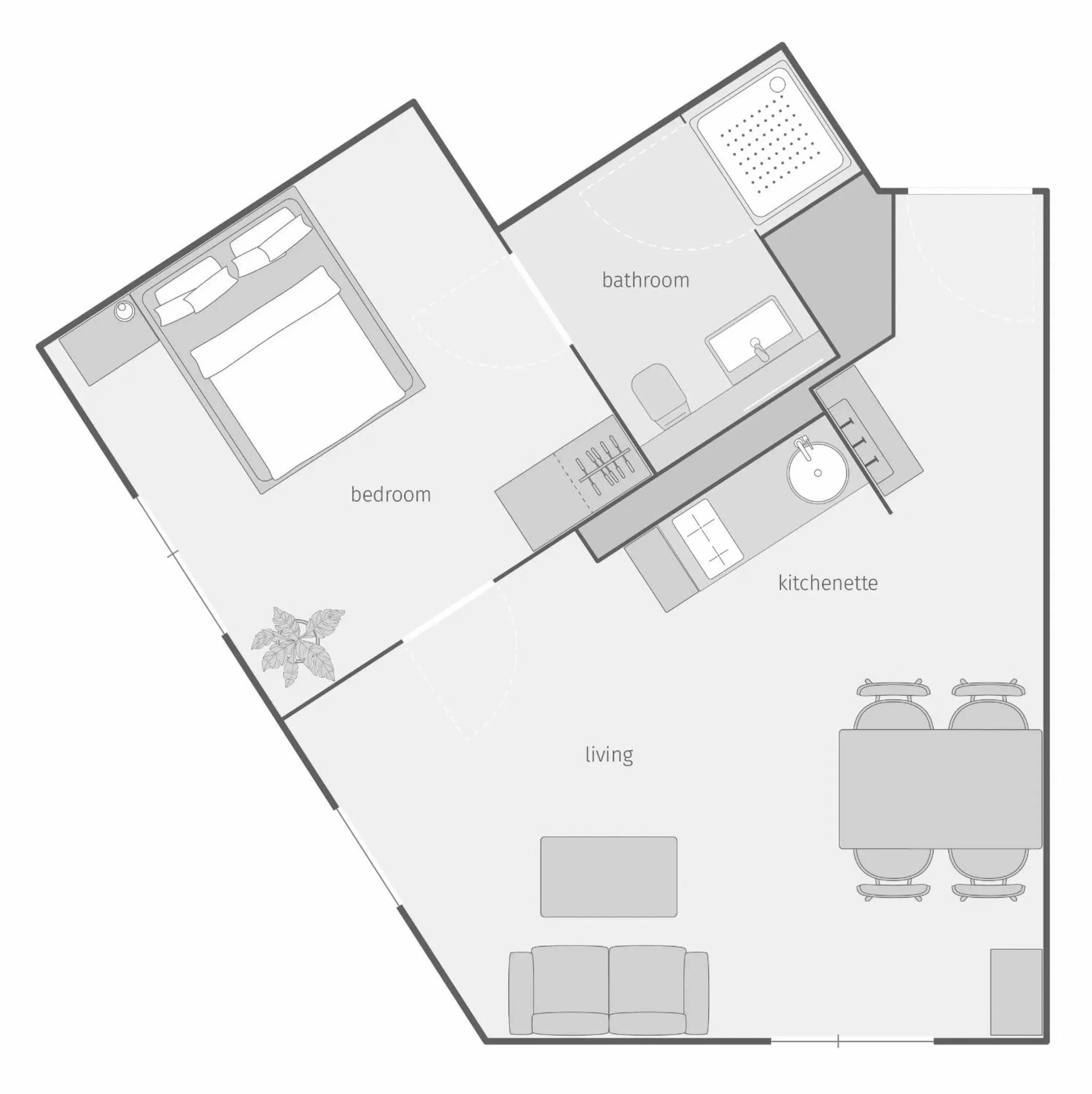 Floor plan in smartments Frankfurt Airport