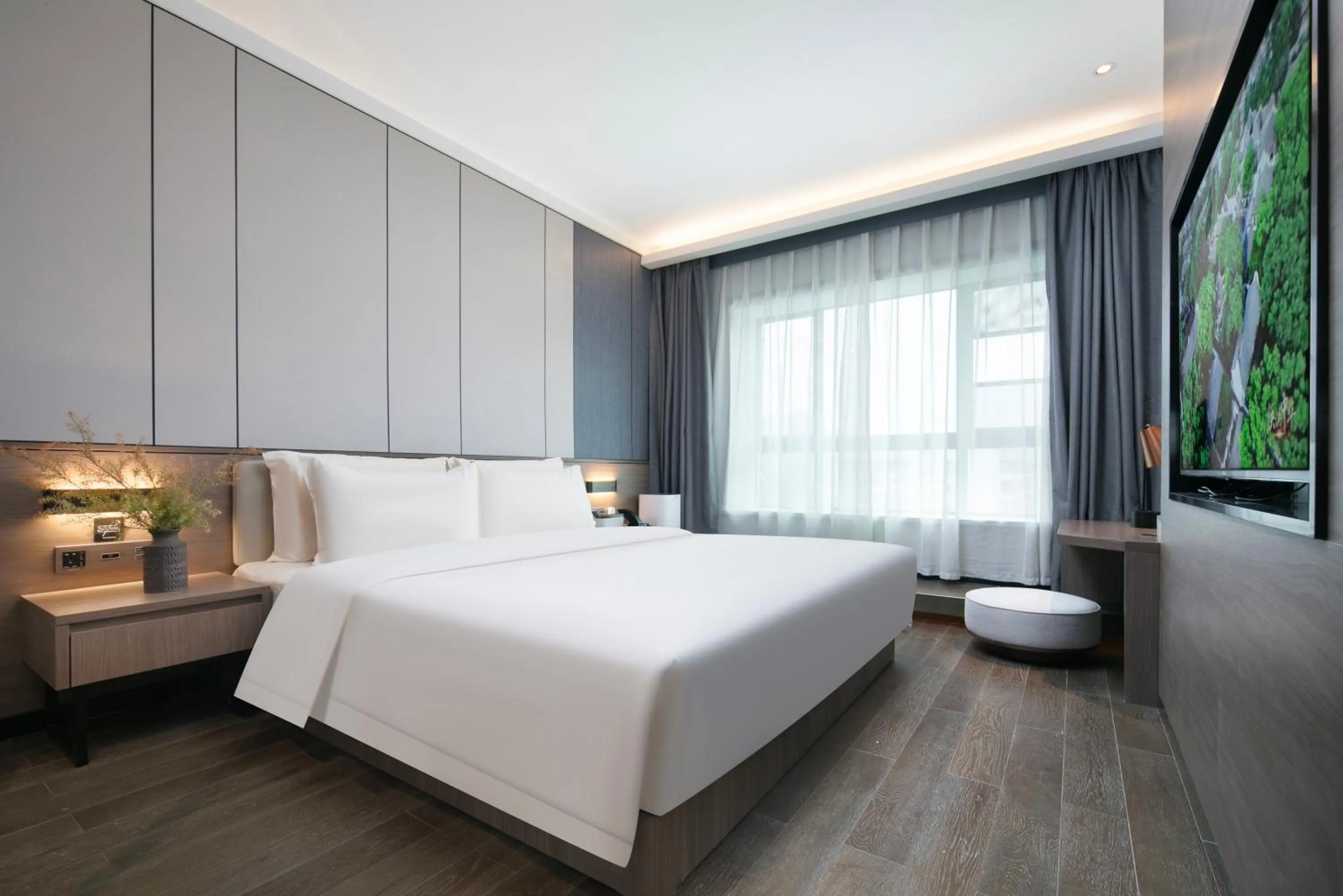 Bed in Atour X Hotel Ningbo Railway Station North Square