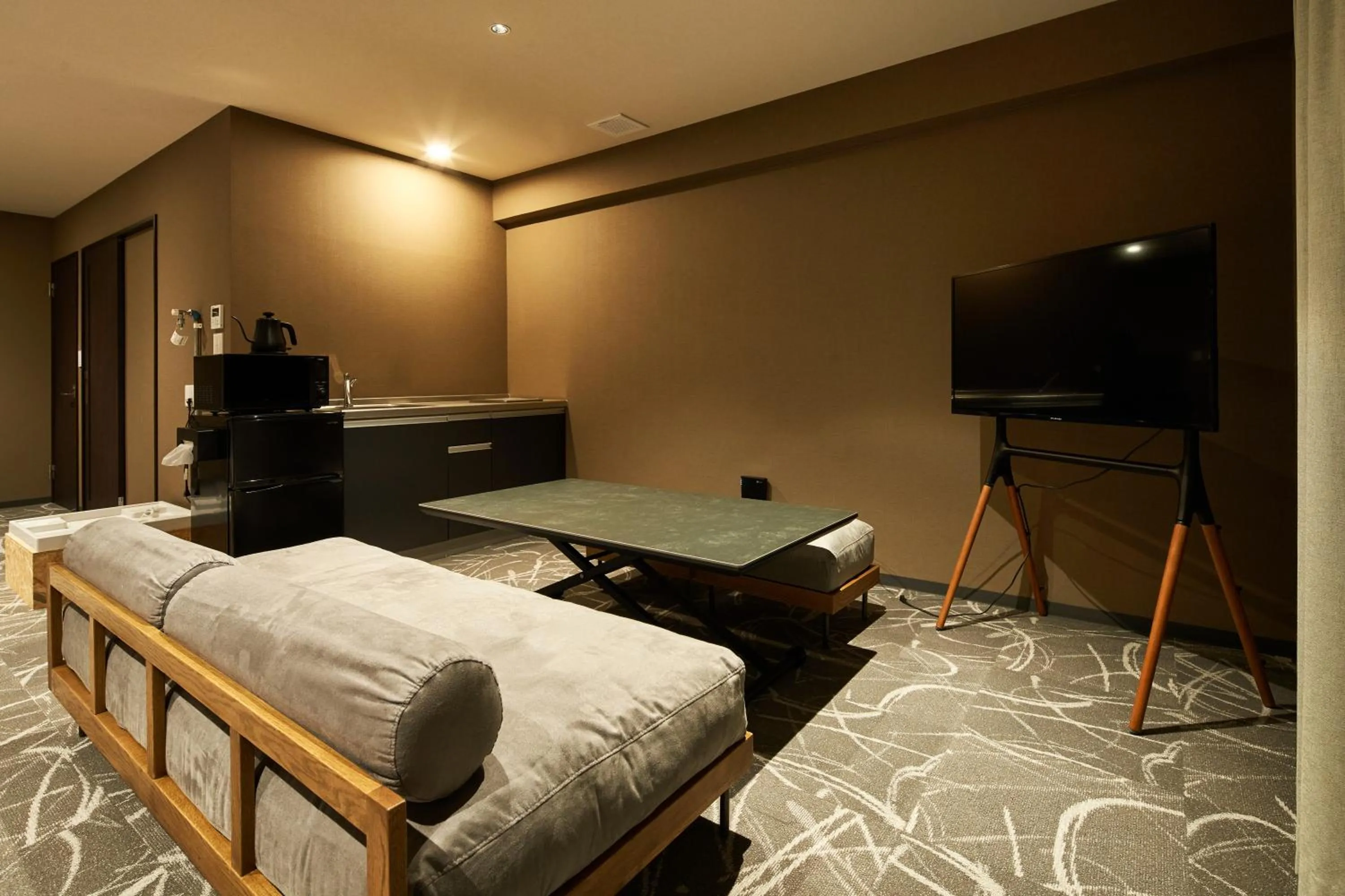 Photo of the whole room, Bed in B/C HOTEL NAHA Hotel with Rental Car