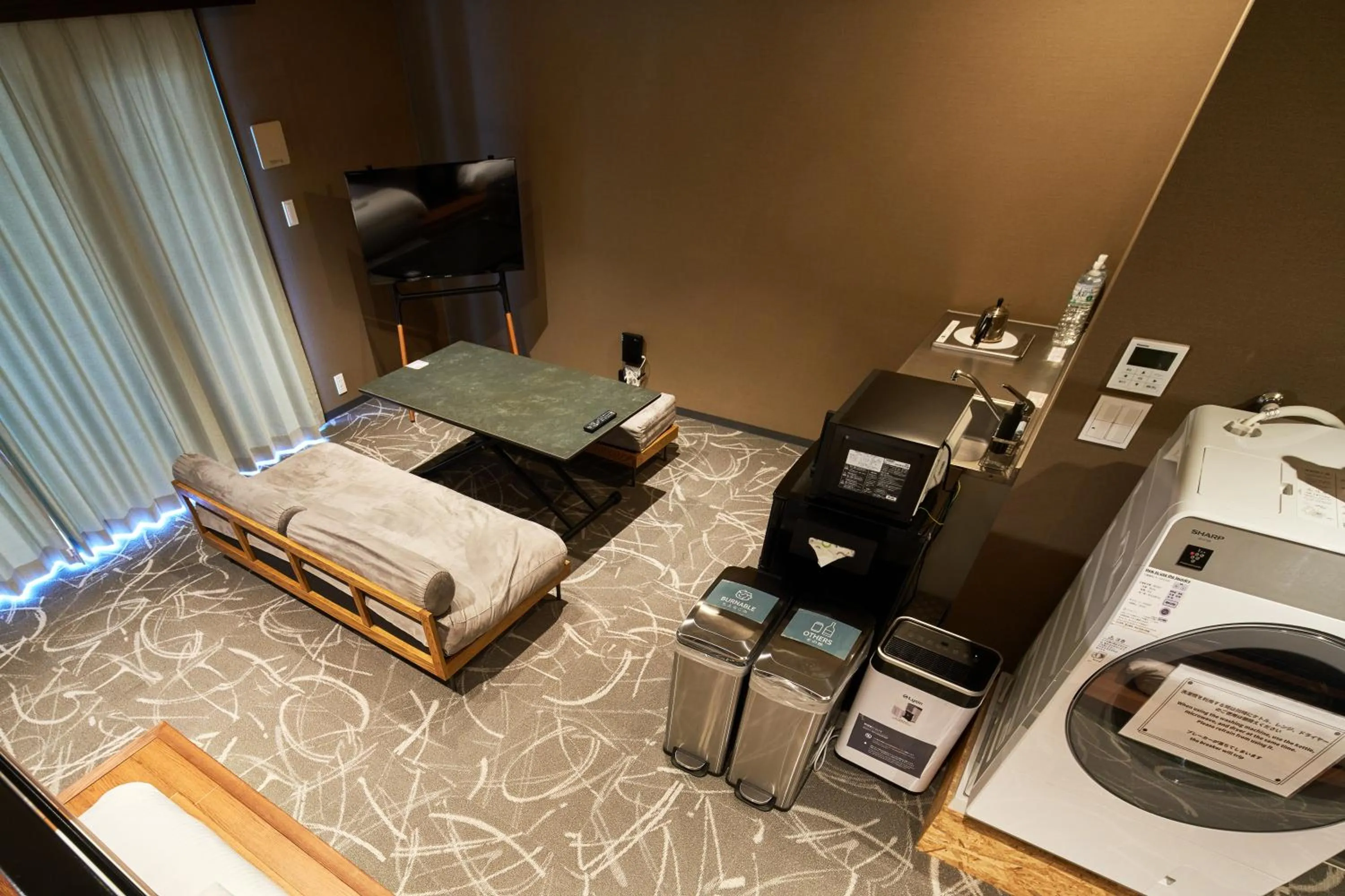Photo of the whole room, Bed in B/C HOTEL NAHA Hotel with Rental Car