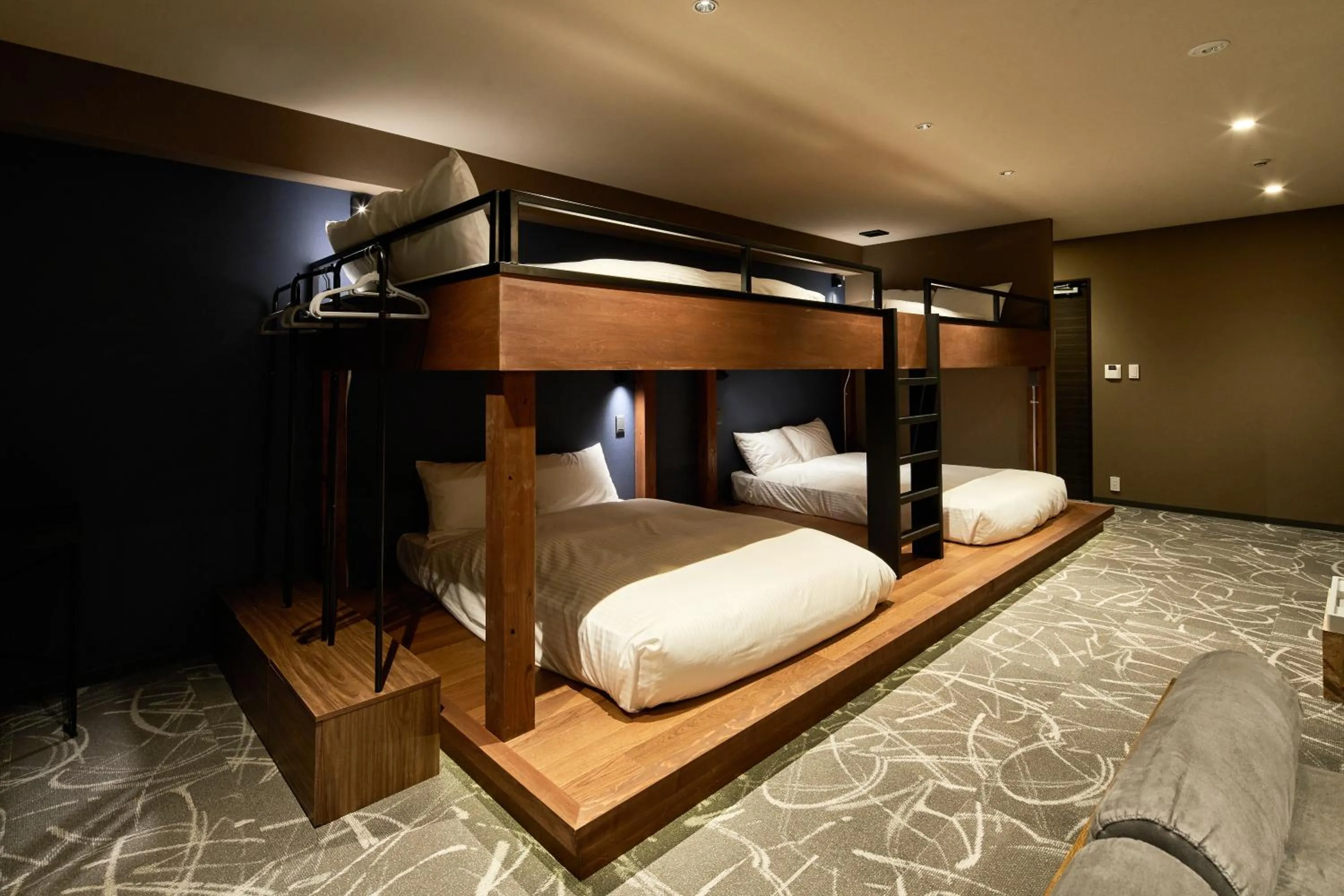 Photo of the whole room, Bed in B/C HOTEL NAHA Hotel with Rental Car