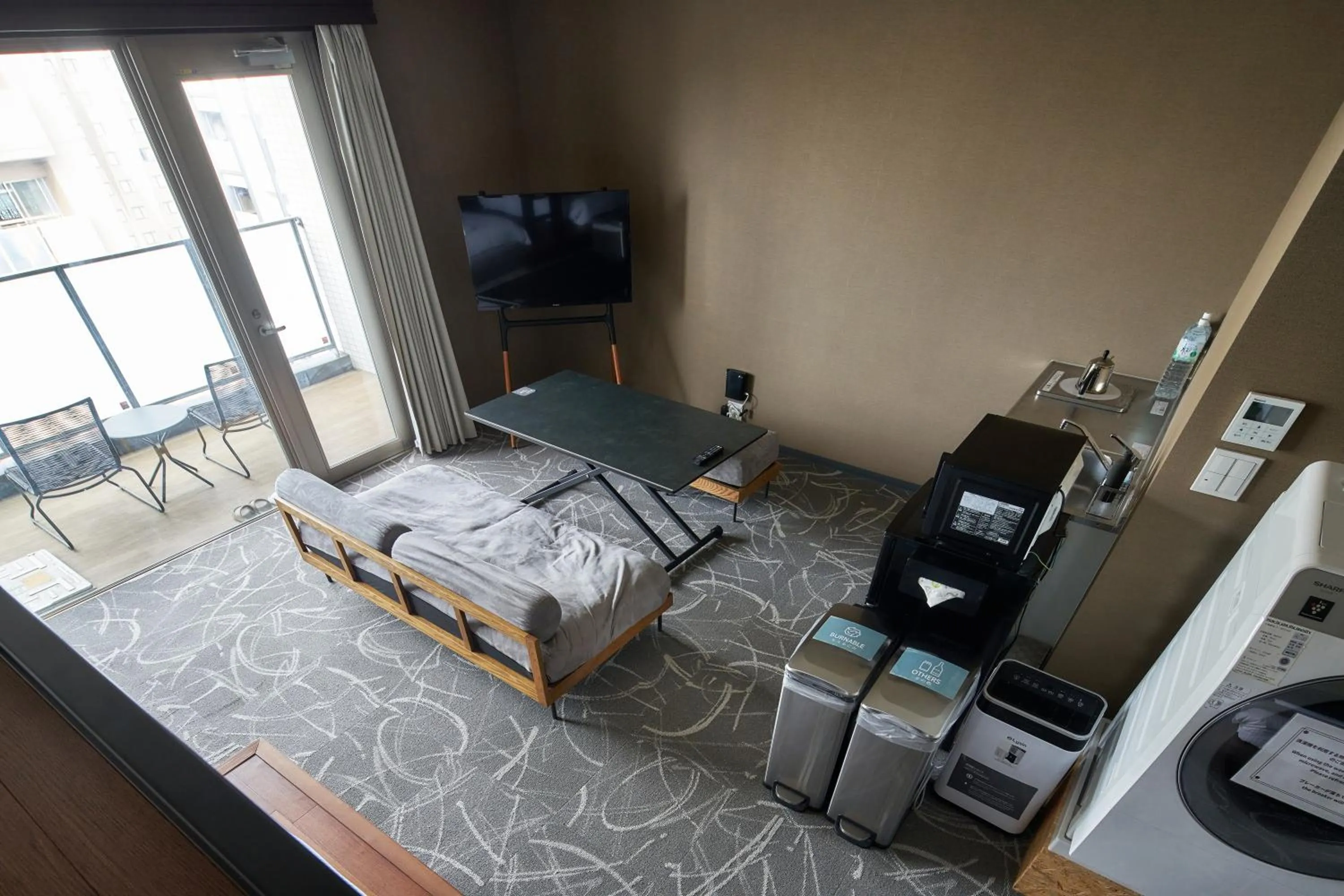 Living room, Bed in B/C HOTEL NAHA Hotel with Rental Car