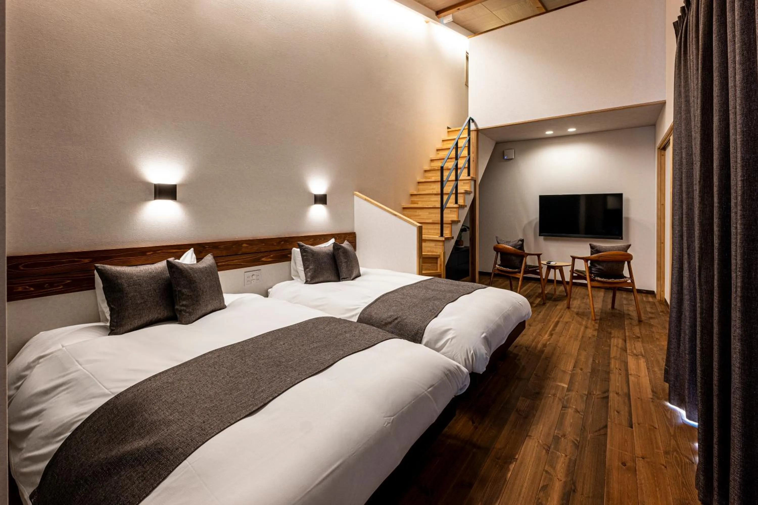 TV and multimedia, Bed in SAUNA VILLA 然