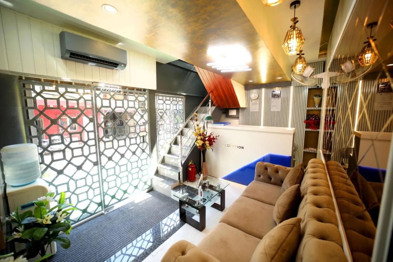 Seating area in N.M. Hotel