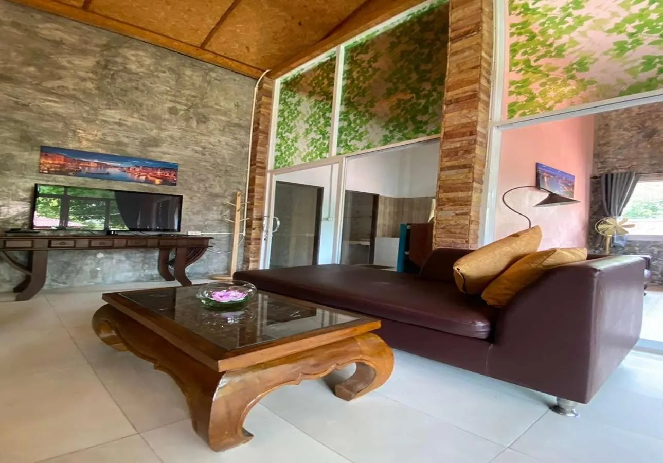 Living room in Phalaburi resort by dreamhouse