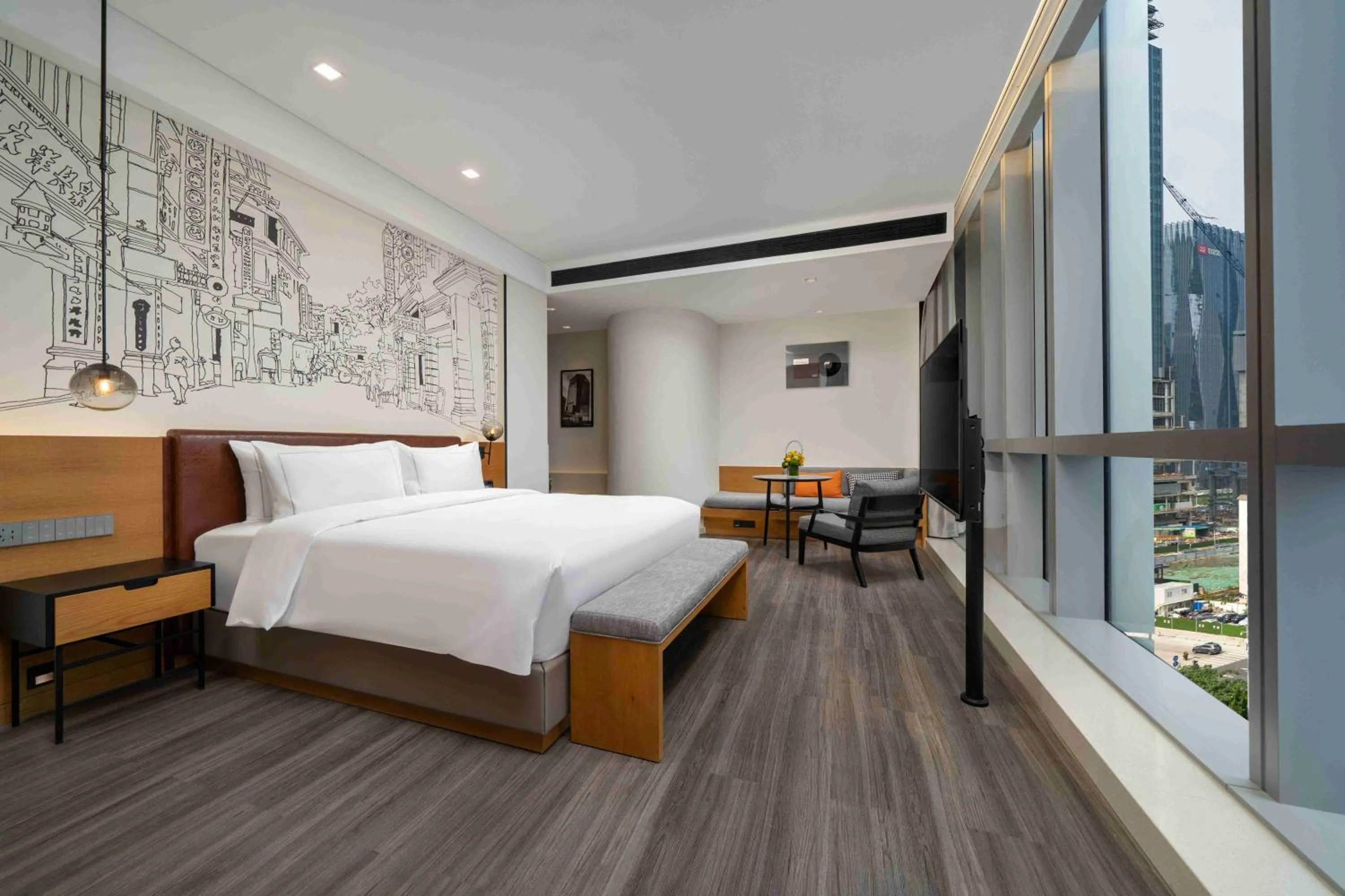 Bed in UrCove by HYATT Guangzhou Canton Tower Exhibition CenterFree shuttle buses for the Canton Fair and the certificate - handling points for Phase 1