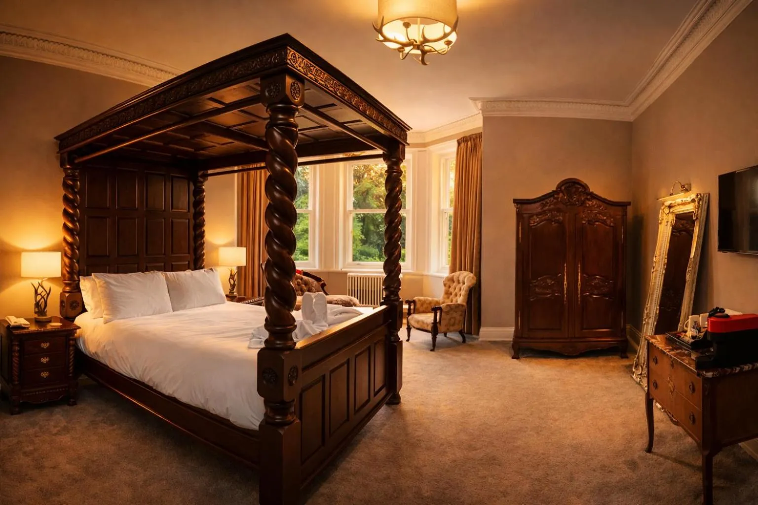 Bed in Friars Carse Country House Hotel